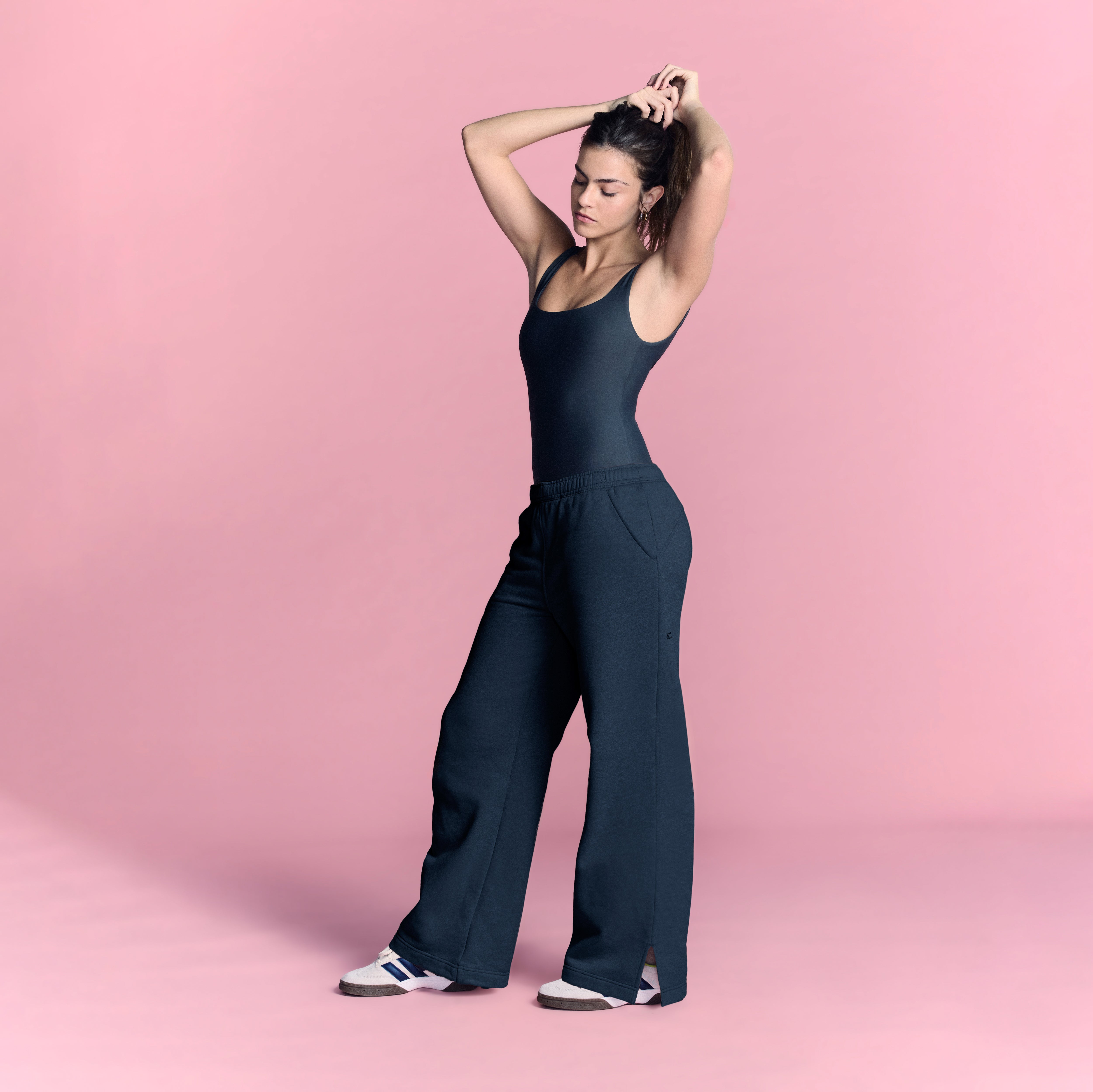 LOVB Essentials Dark Heather Grey Wide Leg Sweatpants