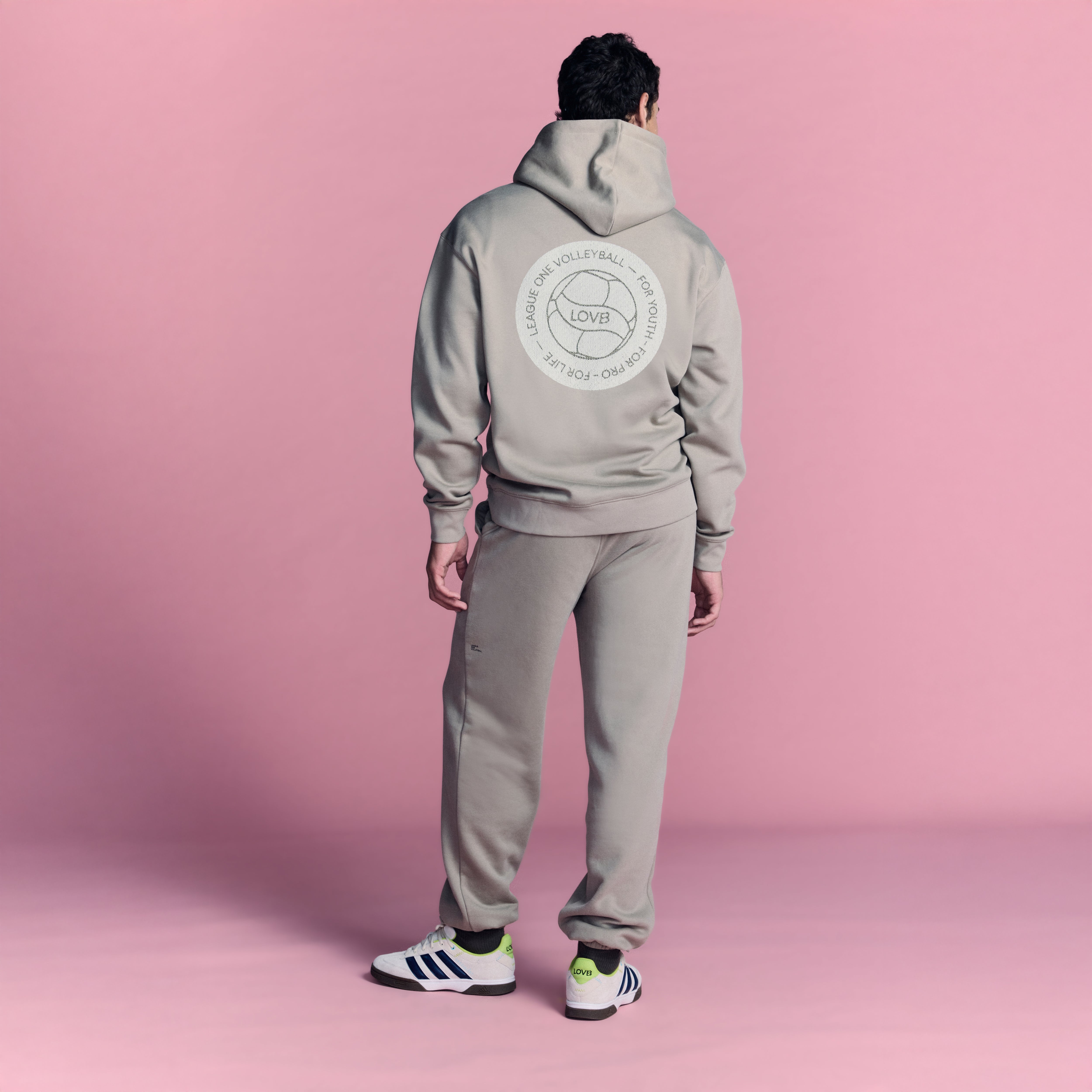 LOVB Volleyball Graphic Cement Hybrid Hoodie