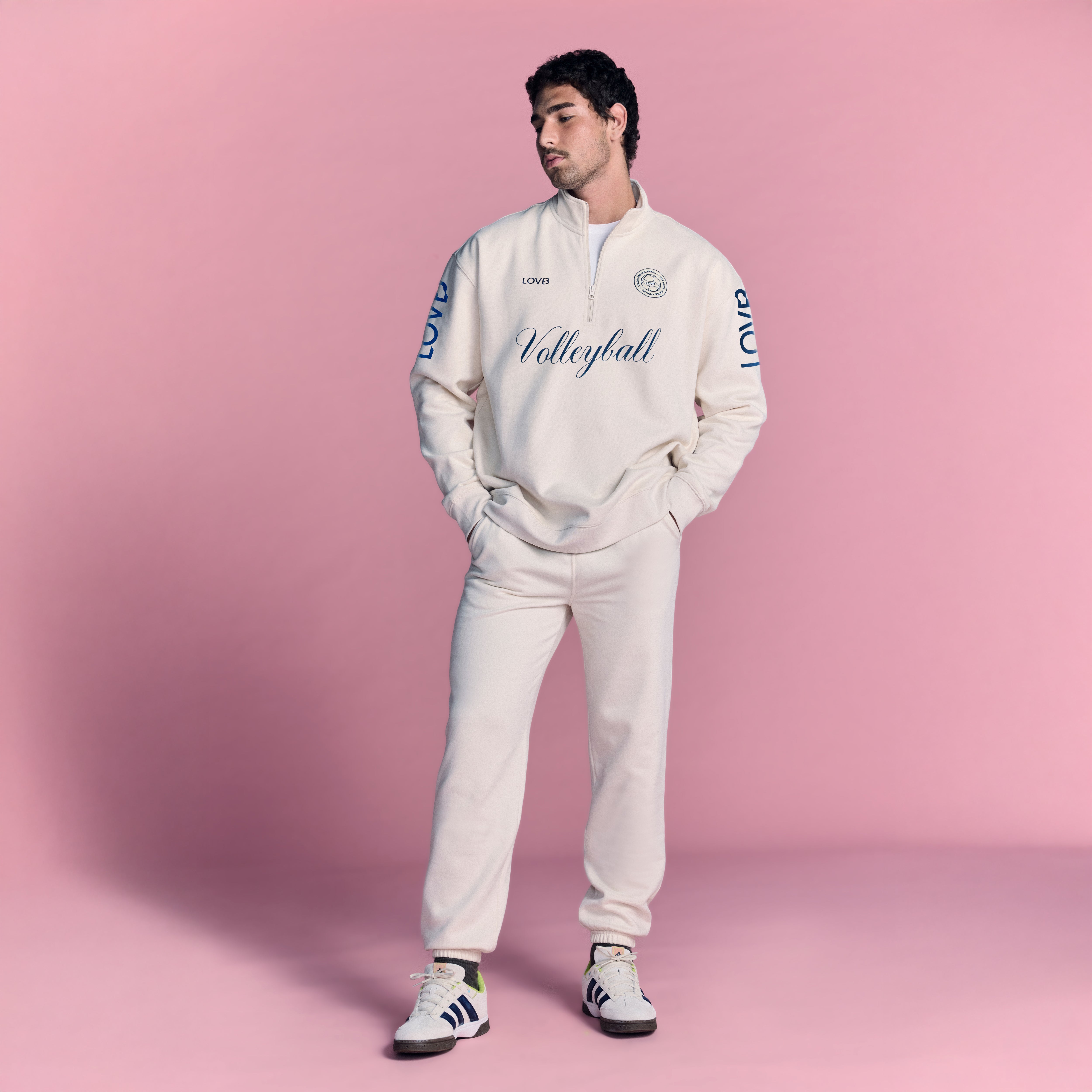 LOVB Volleyball Bone Hybrid Quarter Zip