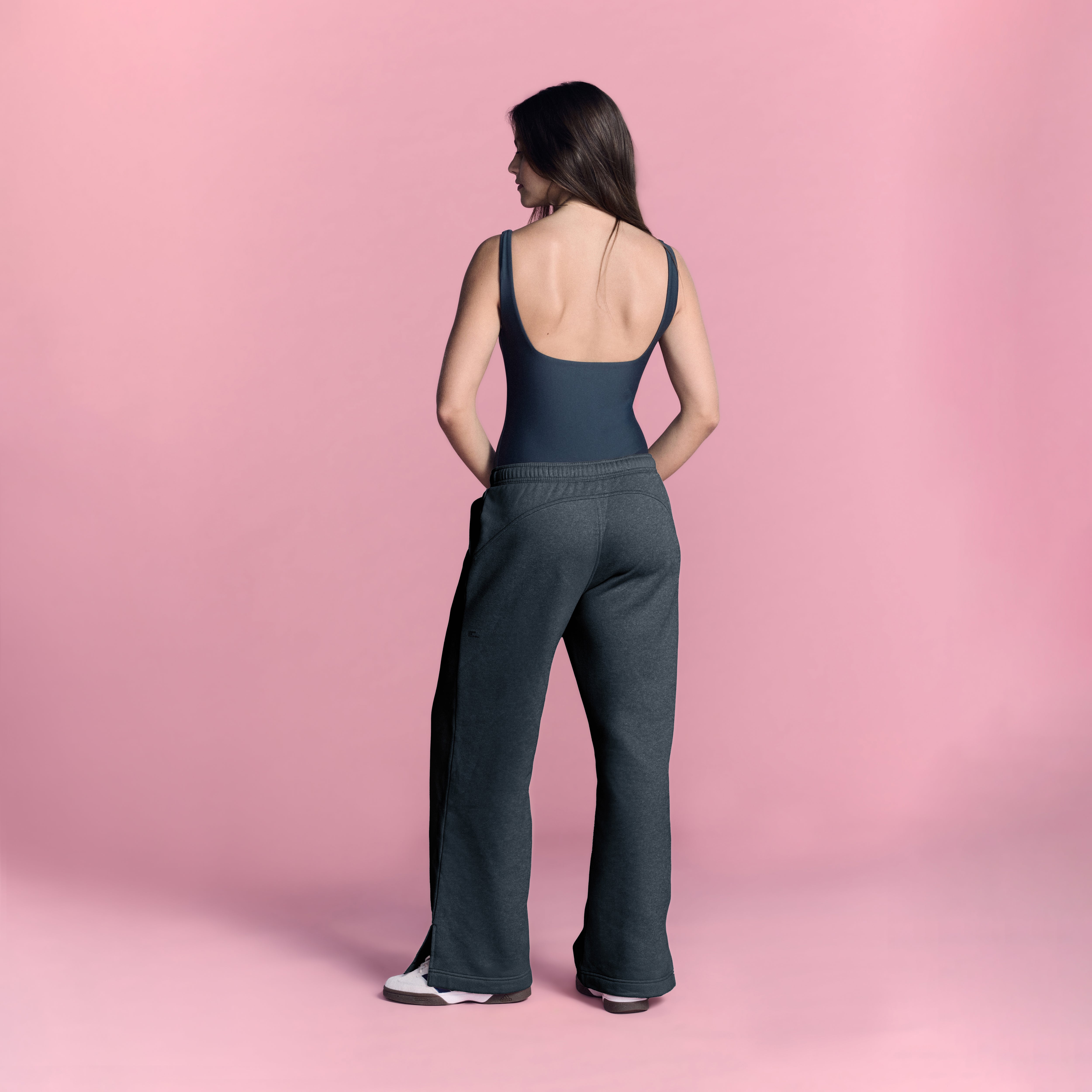 LOVB Essentials Dark Heather Grey Wide Leg Sweatpants