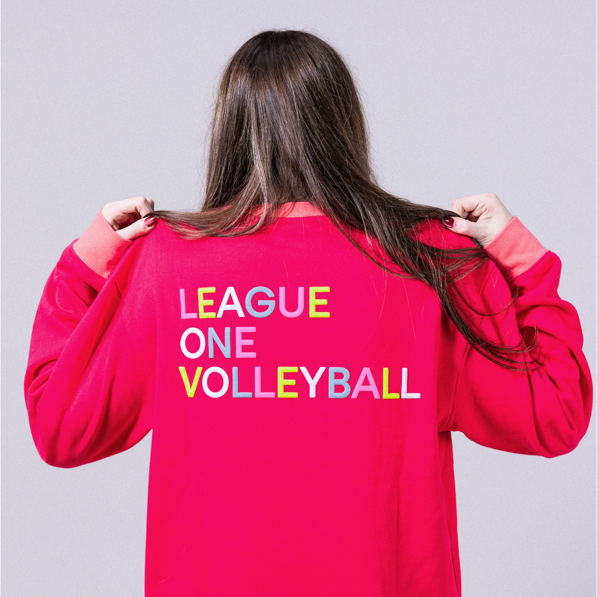 LOVB Candy Court Watermelon Hybrid Crewneck