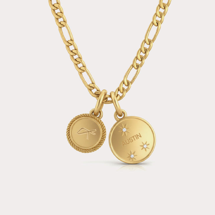 LOVB Austin Double Coin Gold Necklace