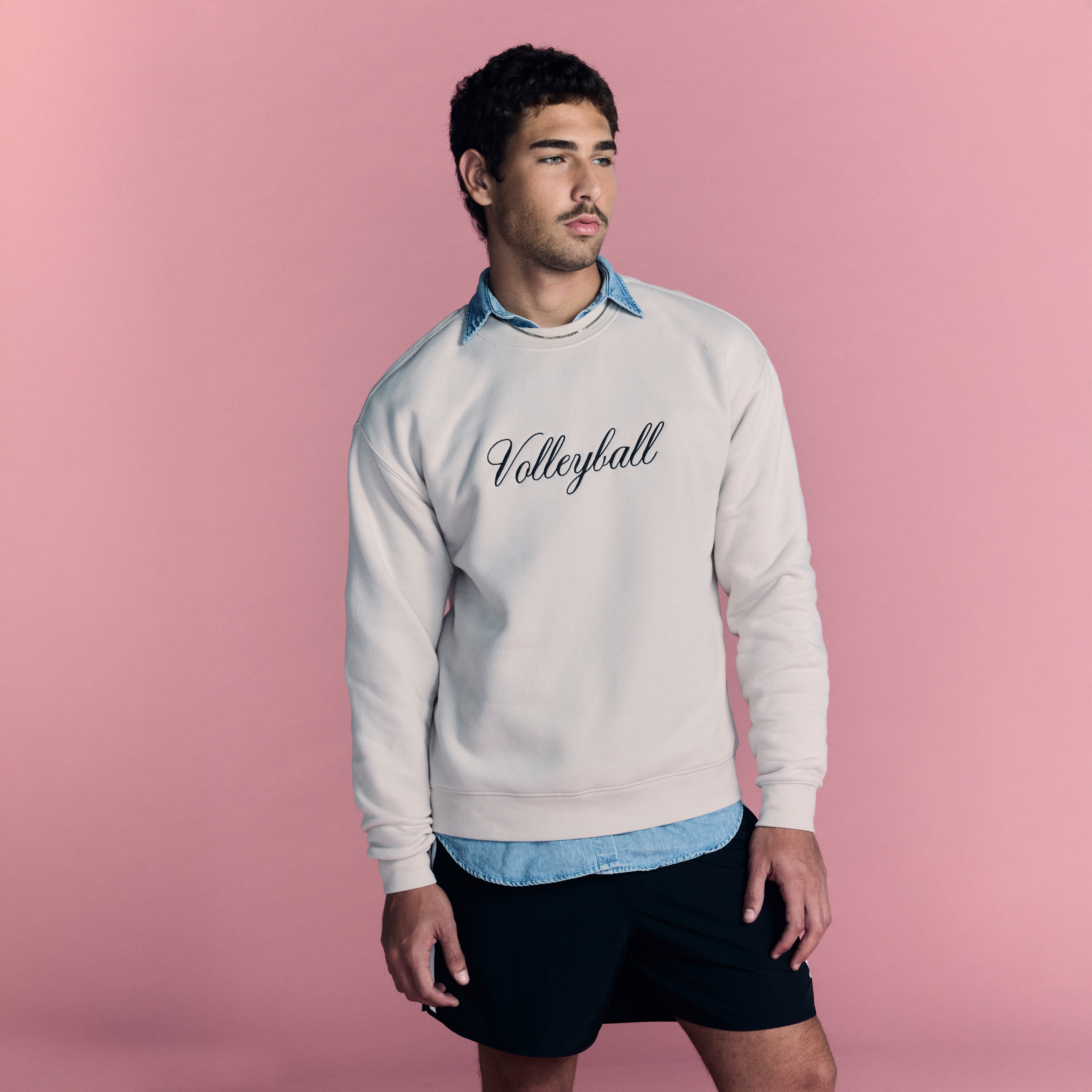 Bone Volleyball Hybrid Crewneck