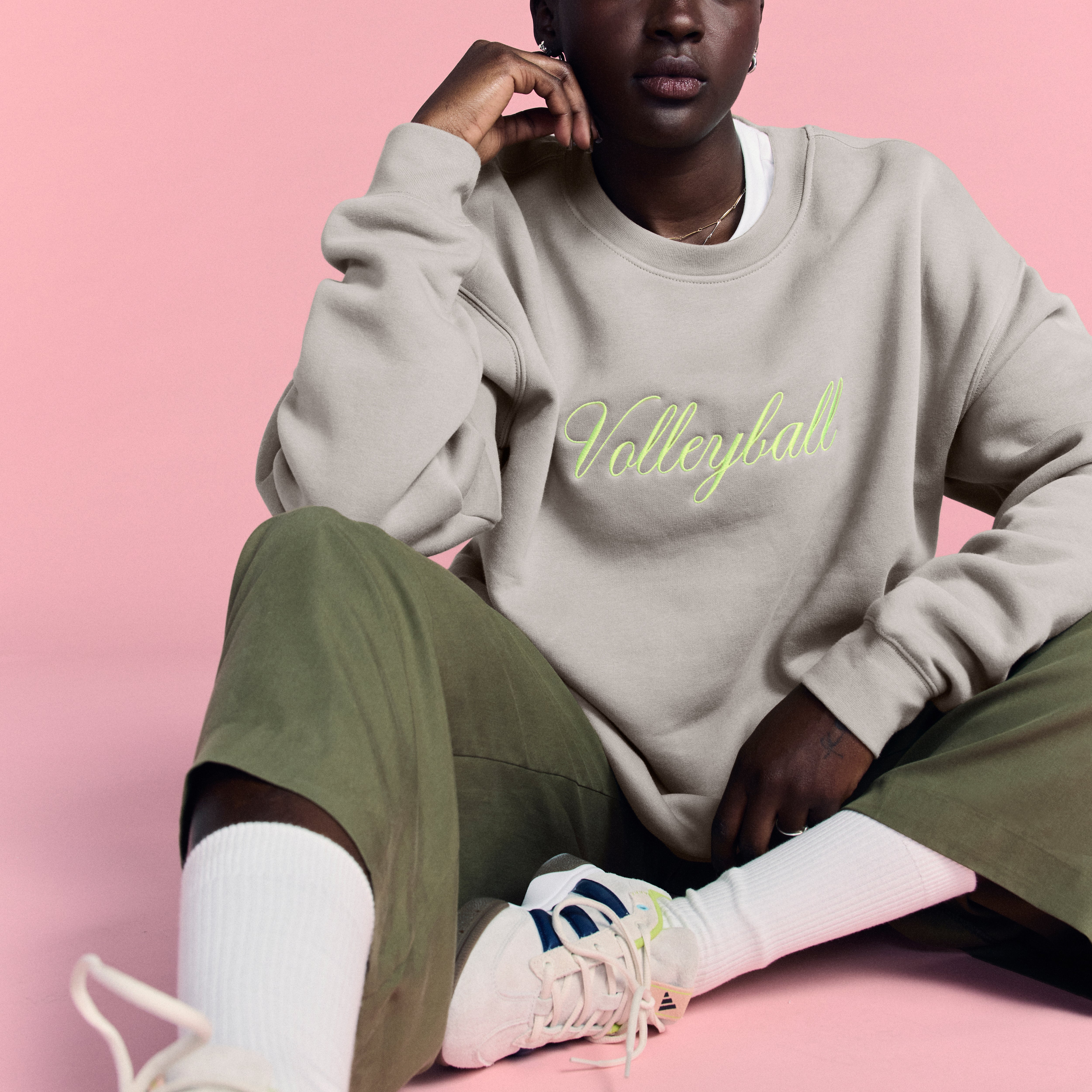 Cement Volleyball Hybrid Crewneck
