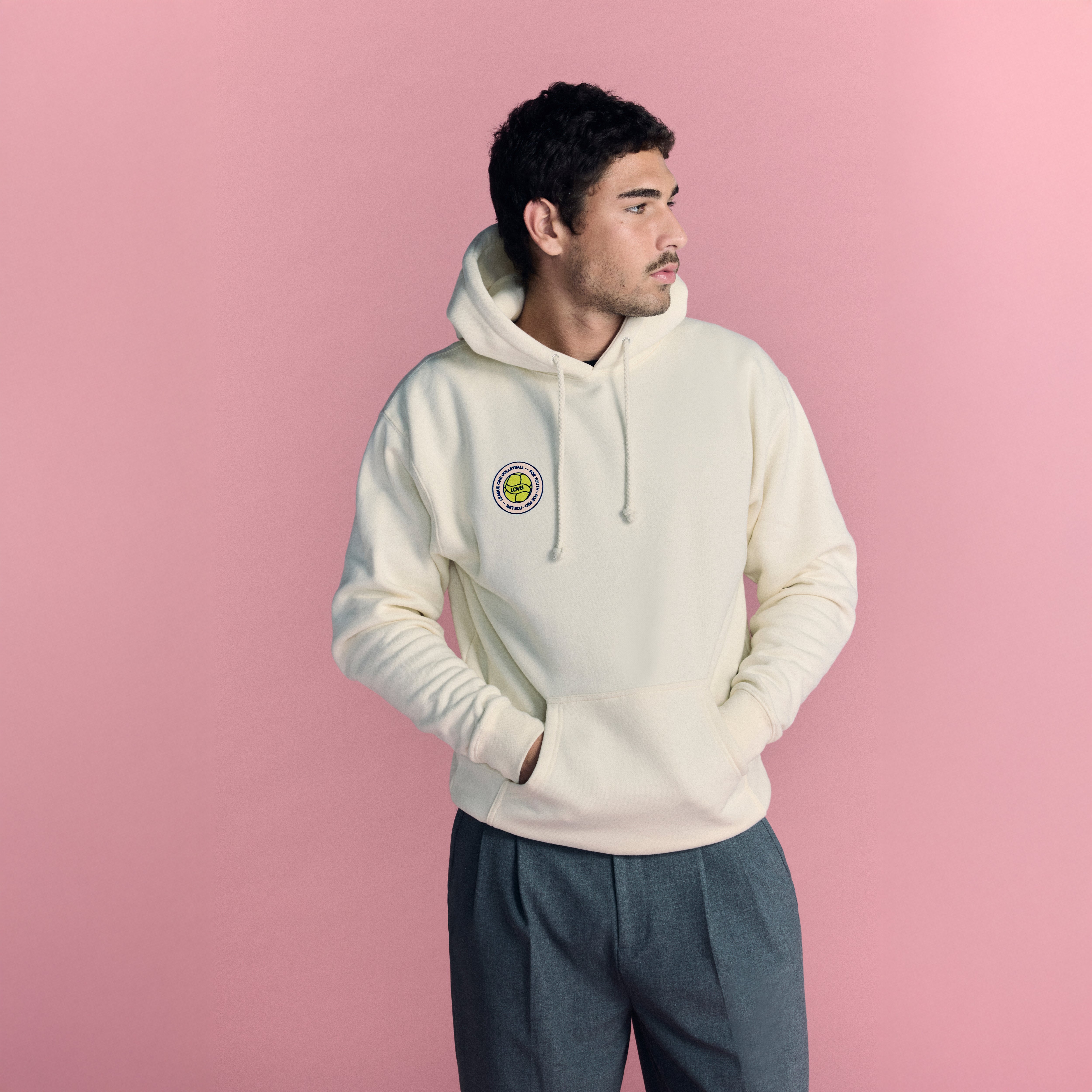 LOVB Volleyball Graphic Bone Hybrid Hoodie