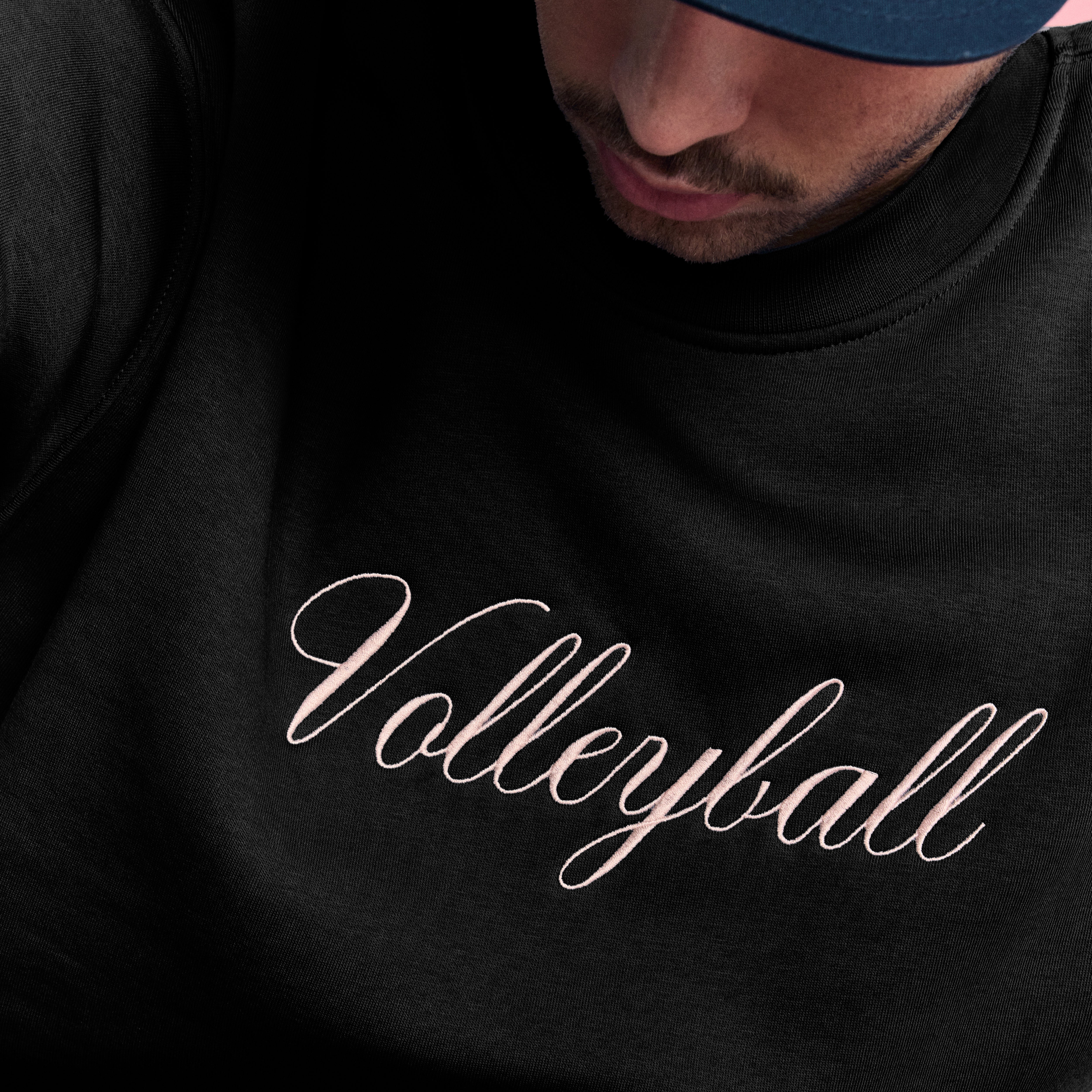 Black Volleyball Hybrid Crewneck