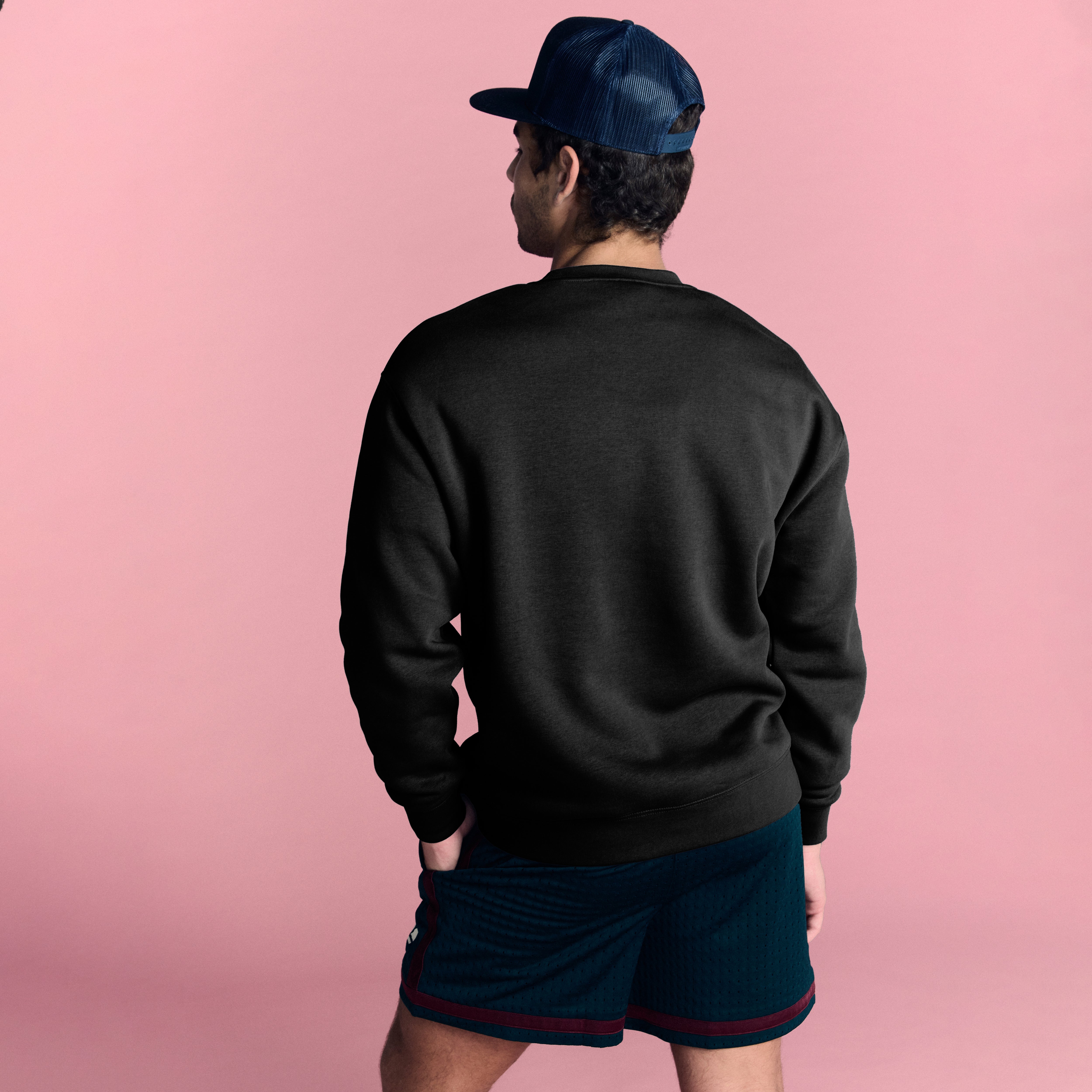 Black Volleyball Hybrid Crewneck