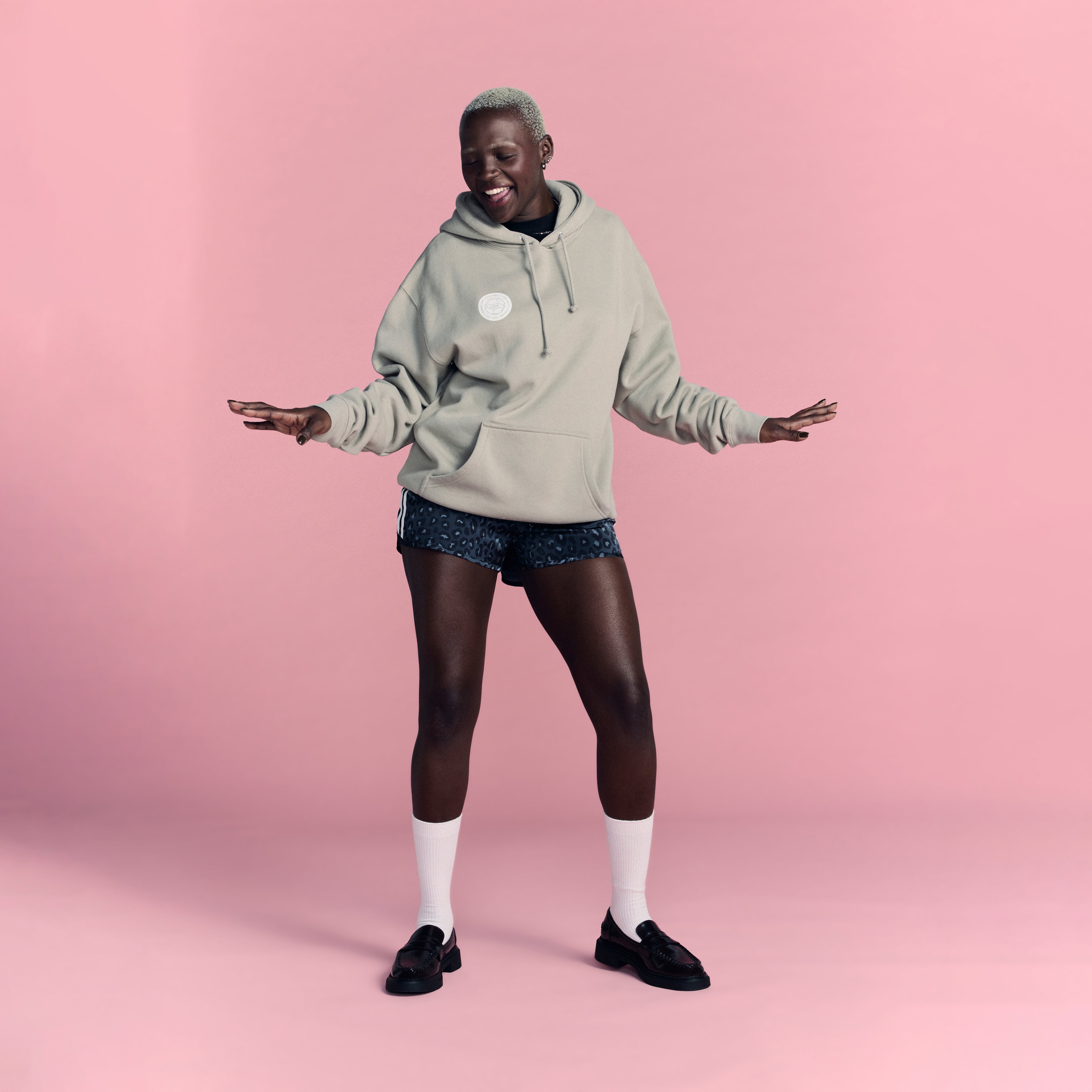 LOVB Volleyball Graphic Cement Hybrid Hoodie