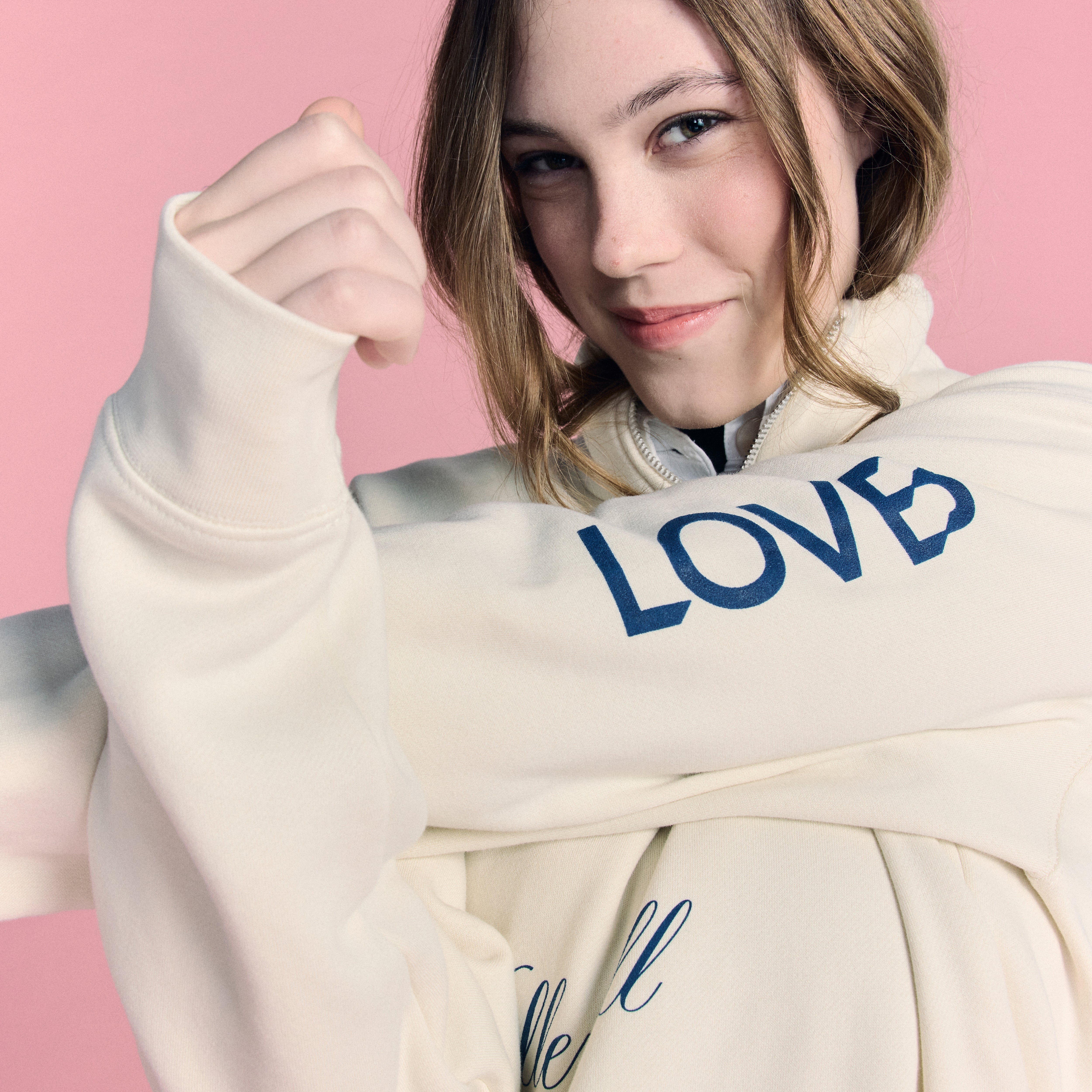 LOVB Volleyball Bone Hybrid Quarter Zip