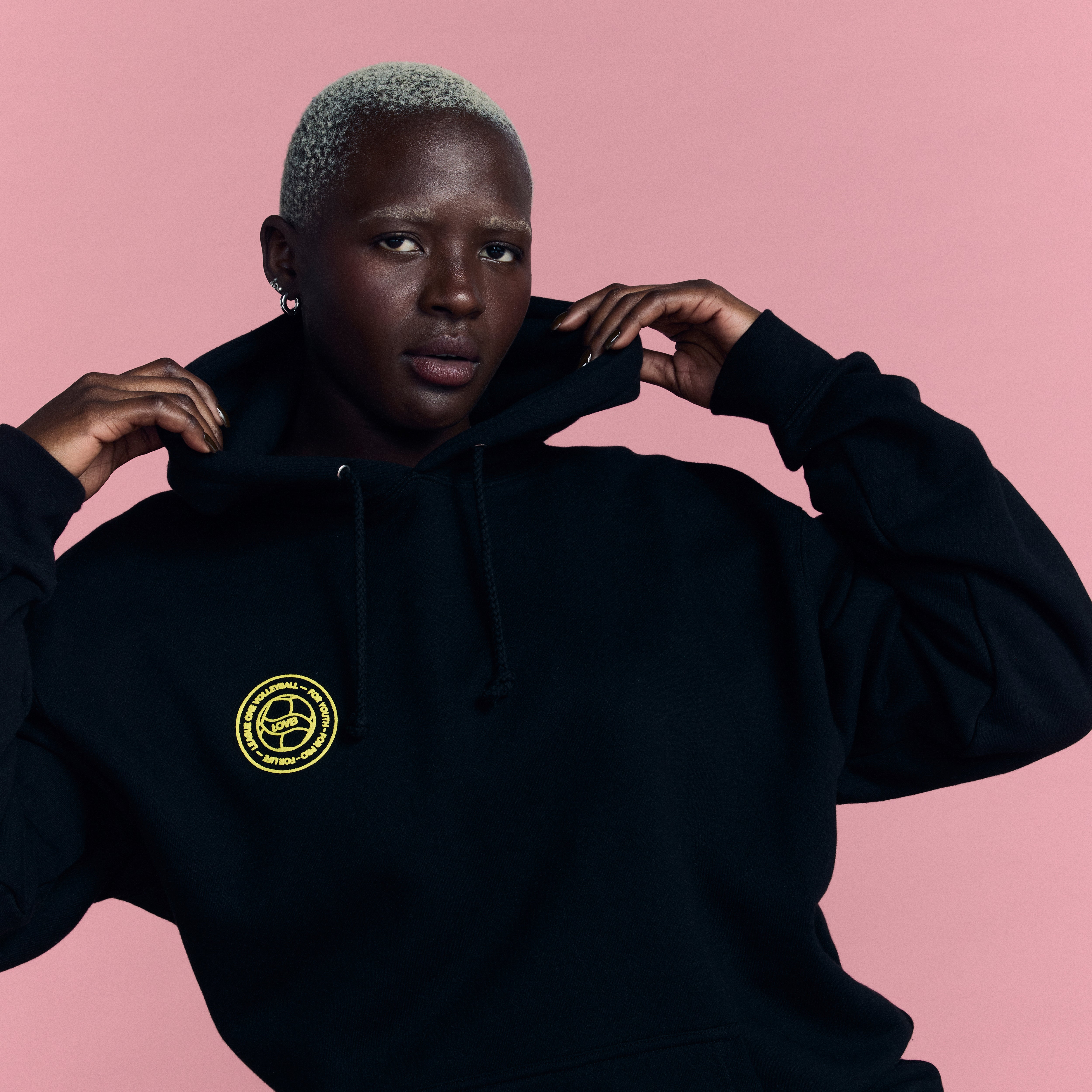 LOVB Volleyball Graphic Black Hybrid Hoodie