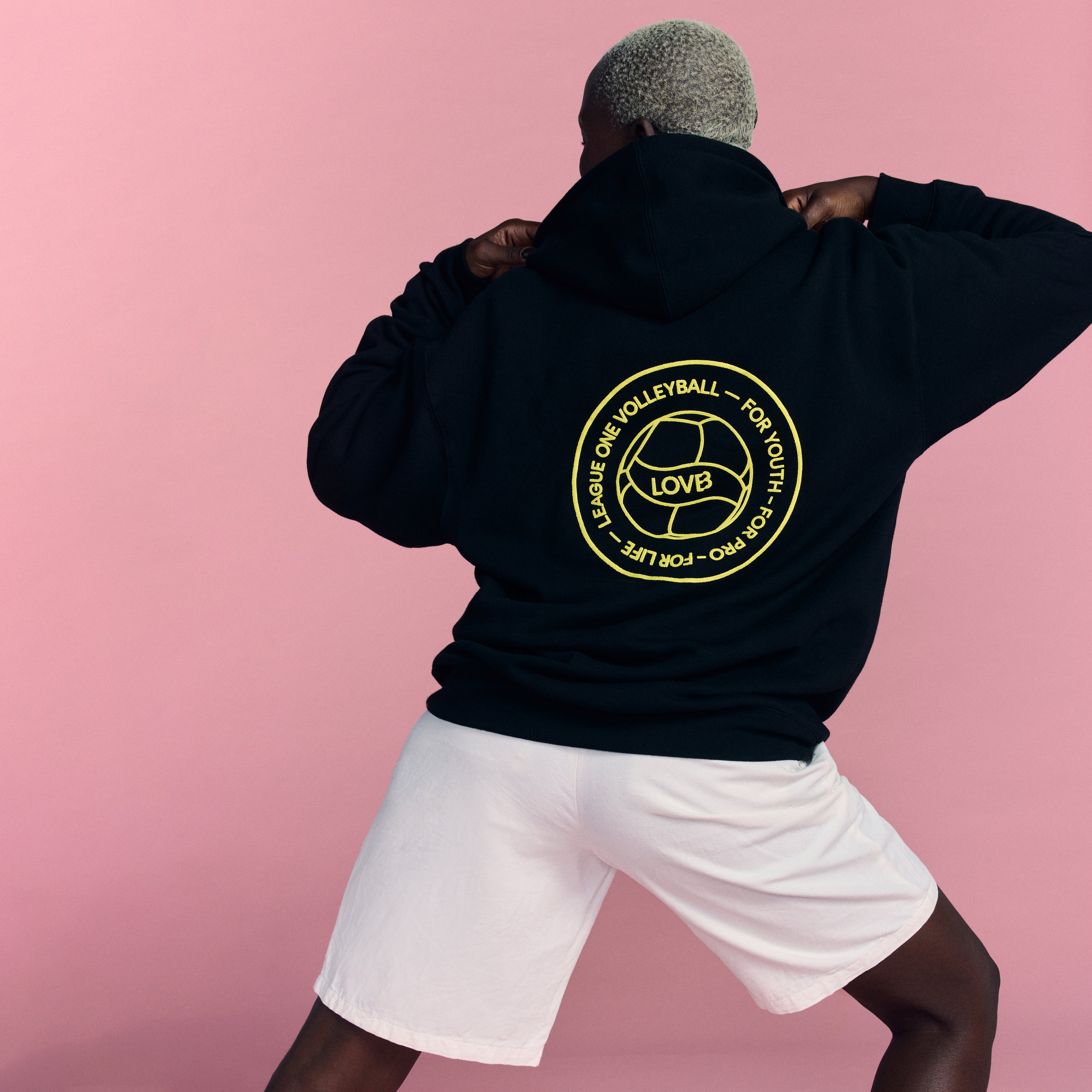 LOVB Volleyball Graphic Black Hybrid Hoodie