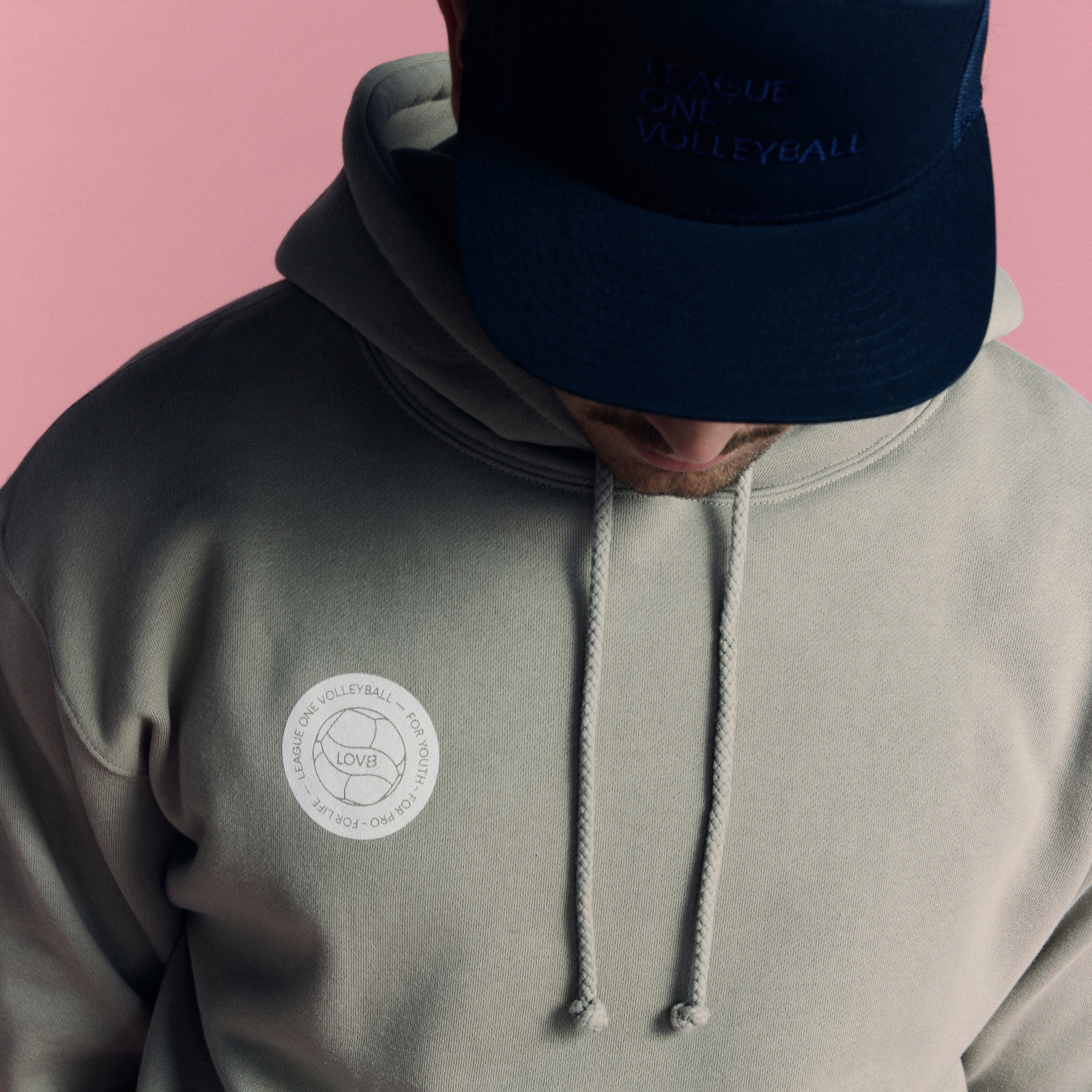 LOVB Volleyball Graphic Cement Hybrid Hoodie