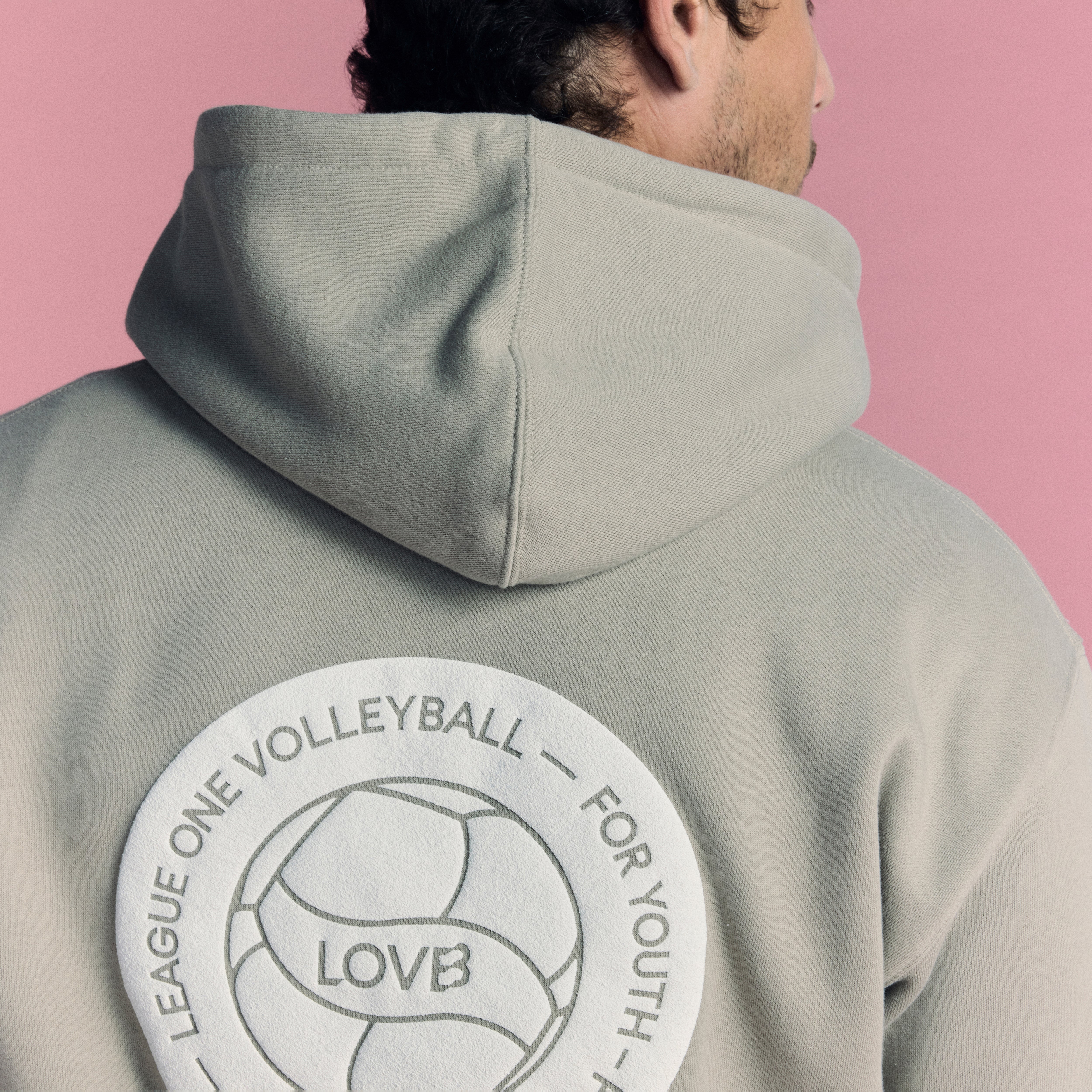 LOVB Volleyball Graphic Cement Hybrid Hoodie