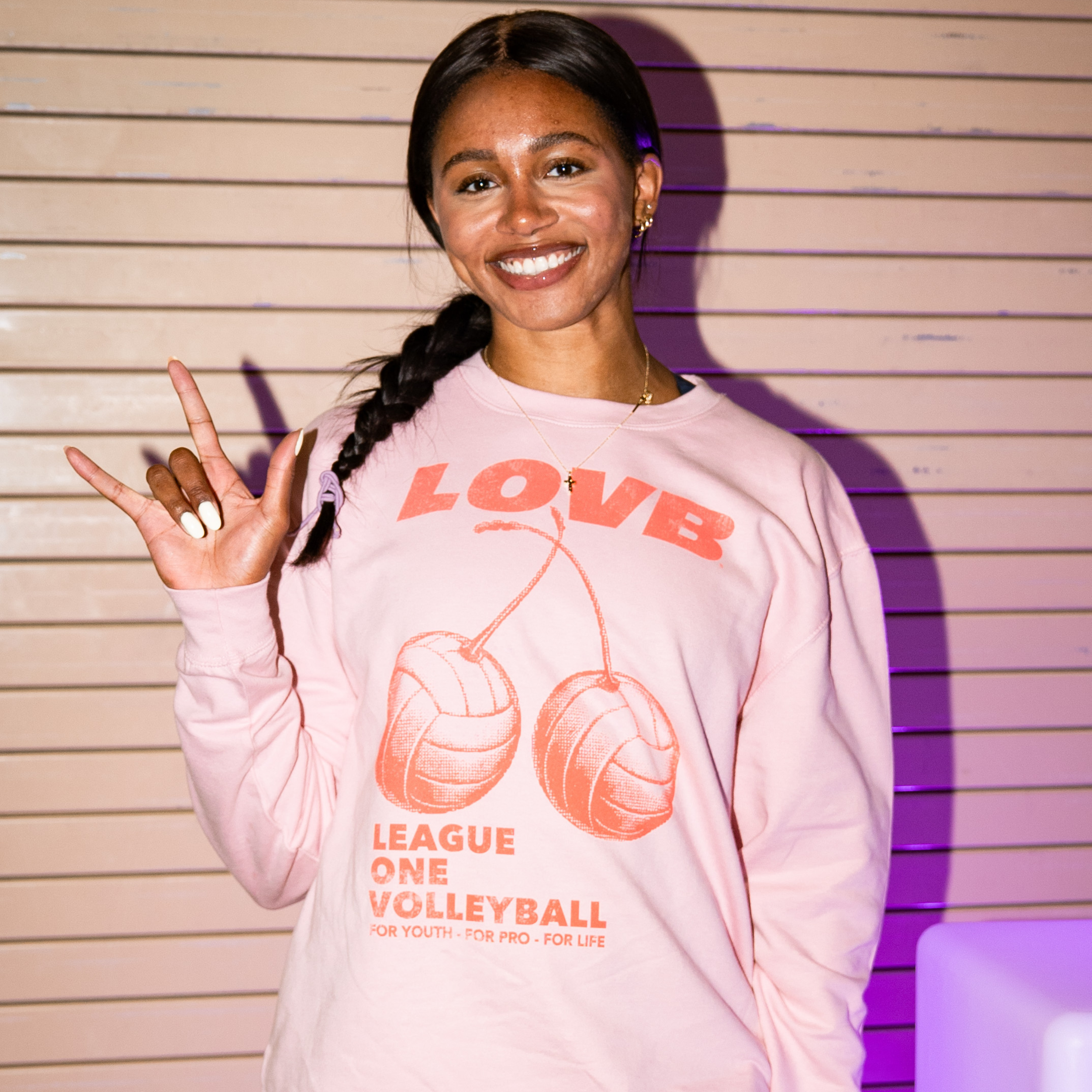 LOVB Pink Cherries Crewneck