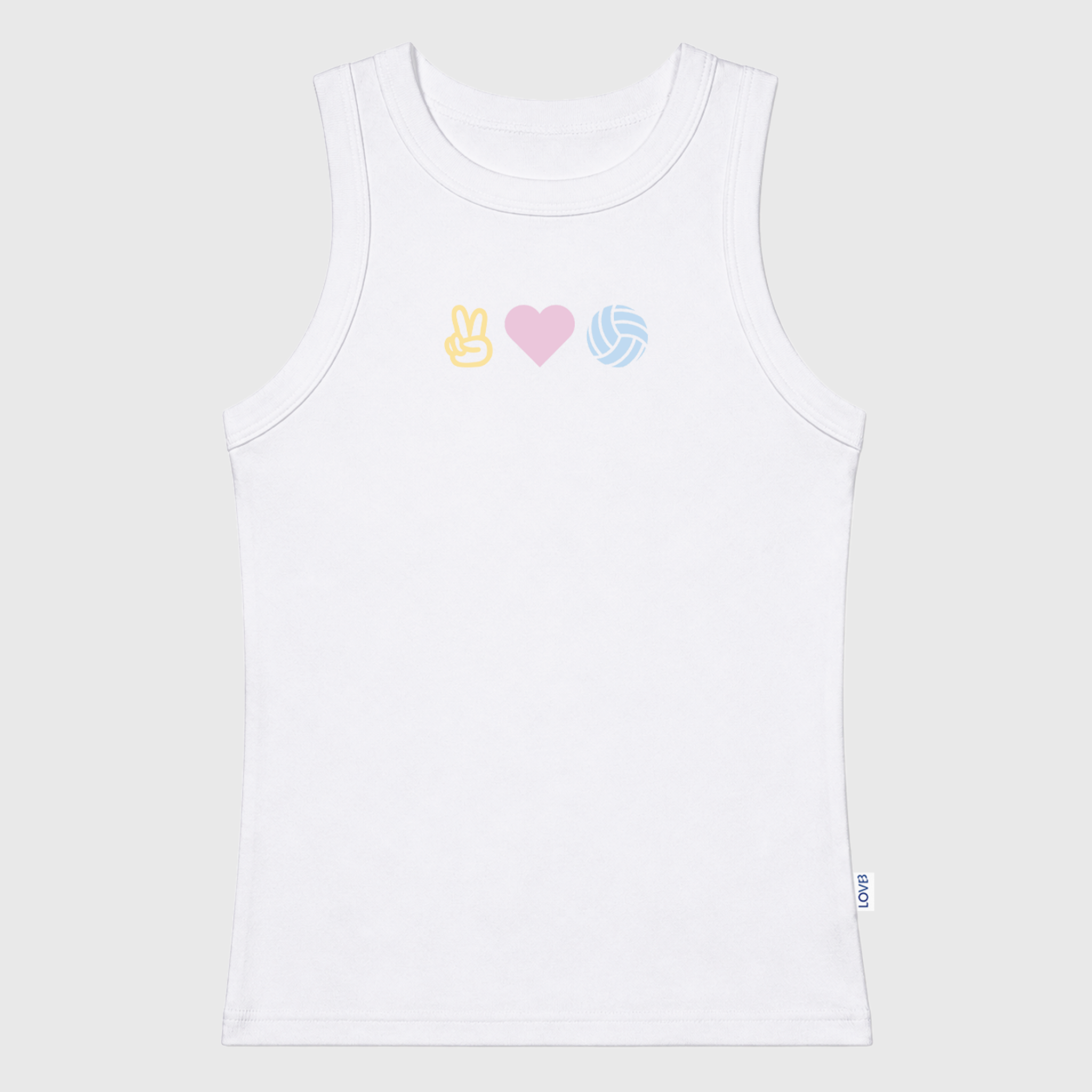 Peace Love Volleyball Ribbed Crop Tank Top