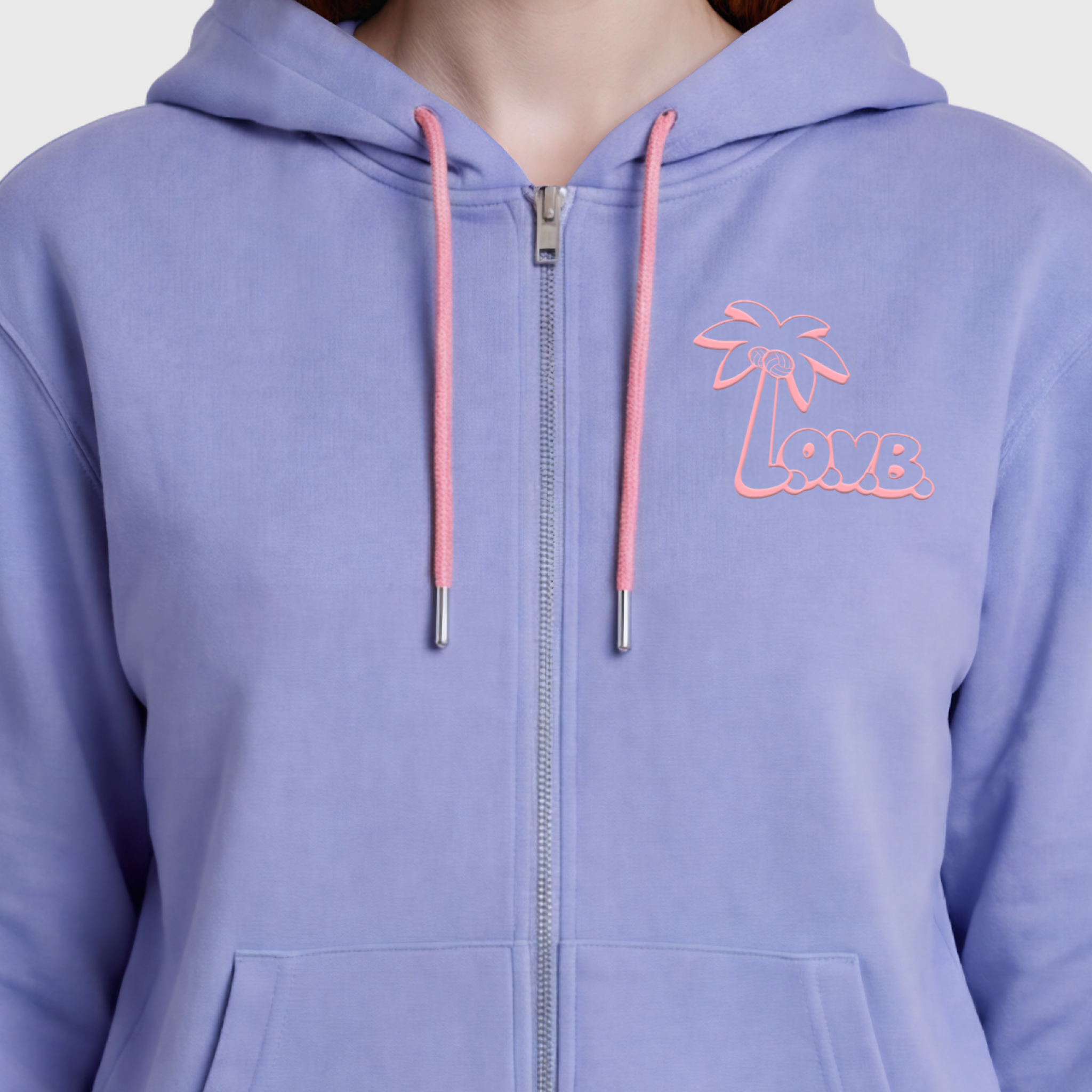 Summer LOVB Palm Tree Full-Zip Hoodie
