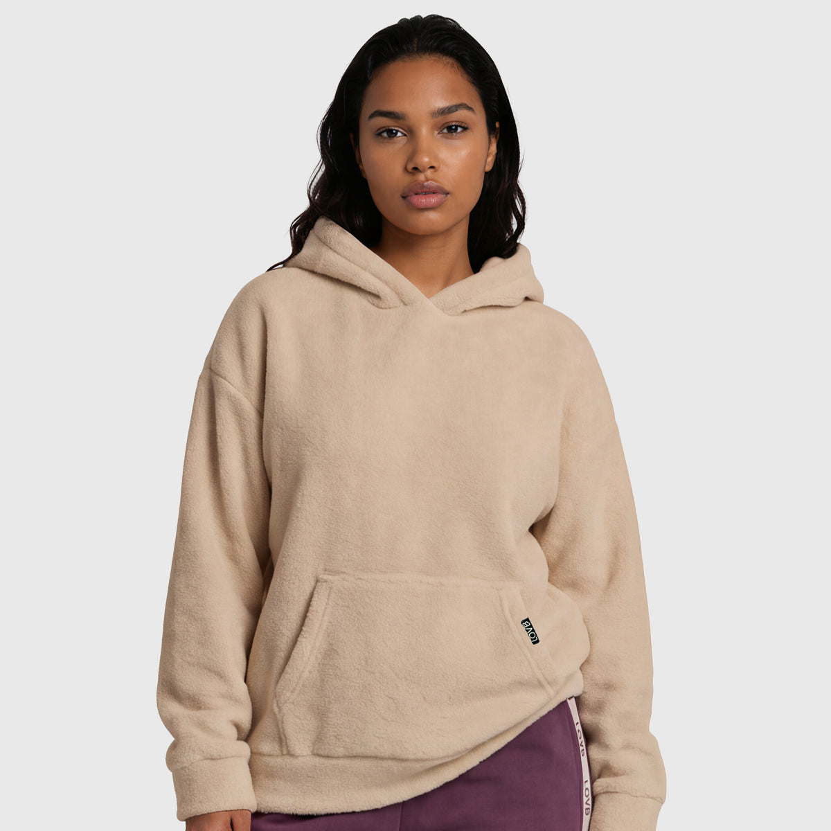 LOVB Varsity Edit Khaki Sherpa Hoodie