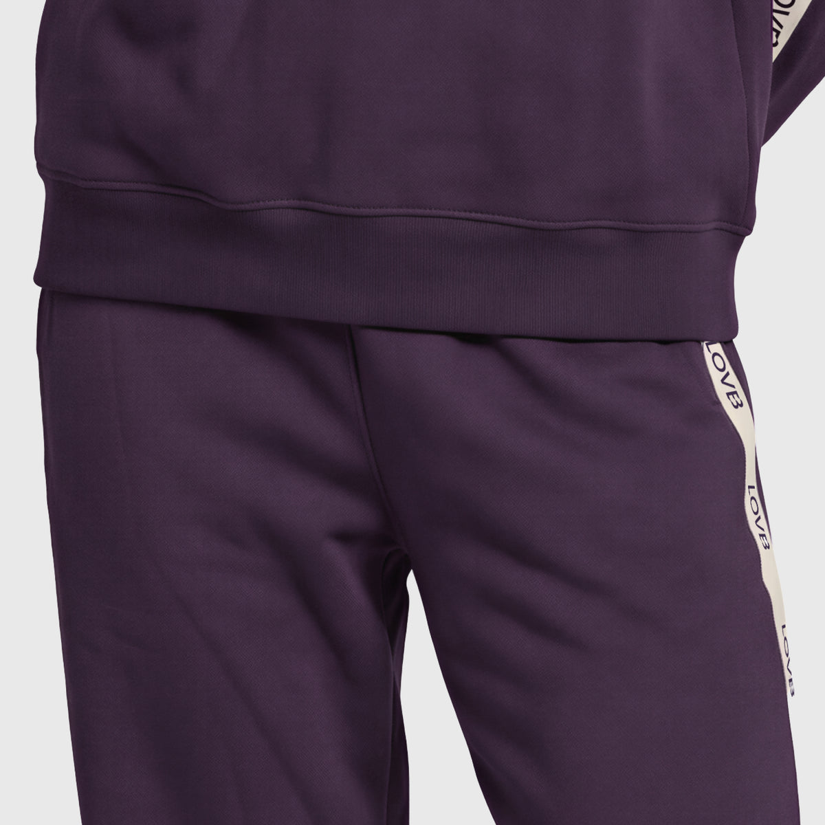 LOVB Varsity Edit Dark Purple Wide Leg Fleece Sweatpants