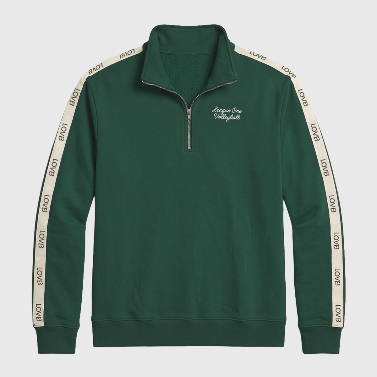 LOVB Varsity Edit Hunter Green Quarter-Zip Fleece Sweatshirt