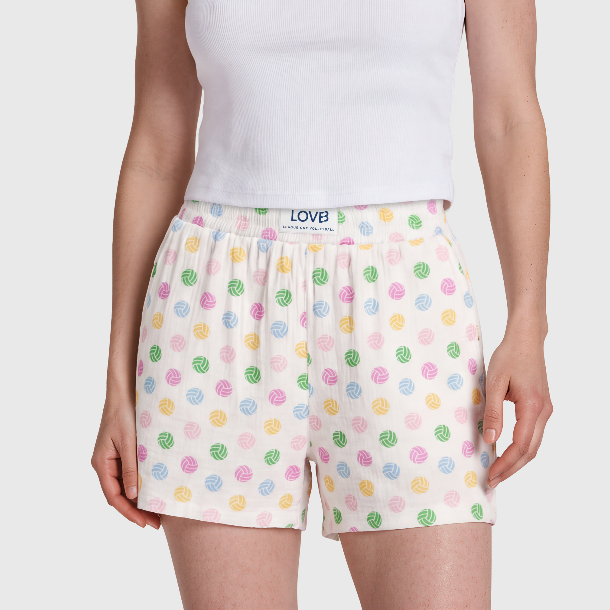 LOVB Multi-Color Volleyballs Boxy Short