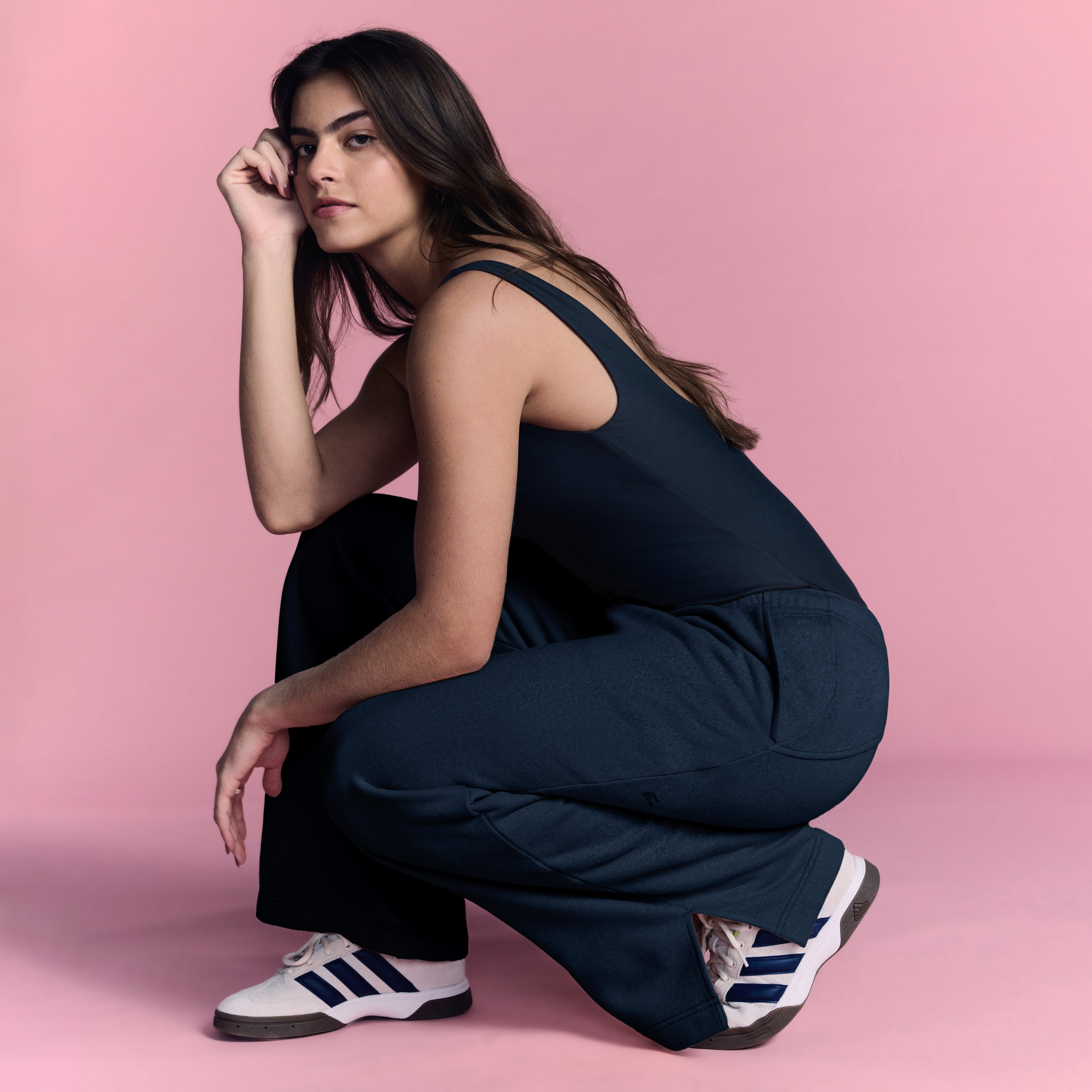 LOVB Essentials Dark Heather Grey Wide Leg Sweatpants