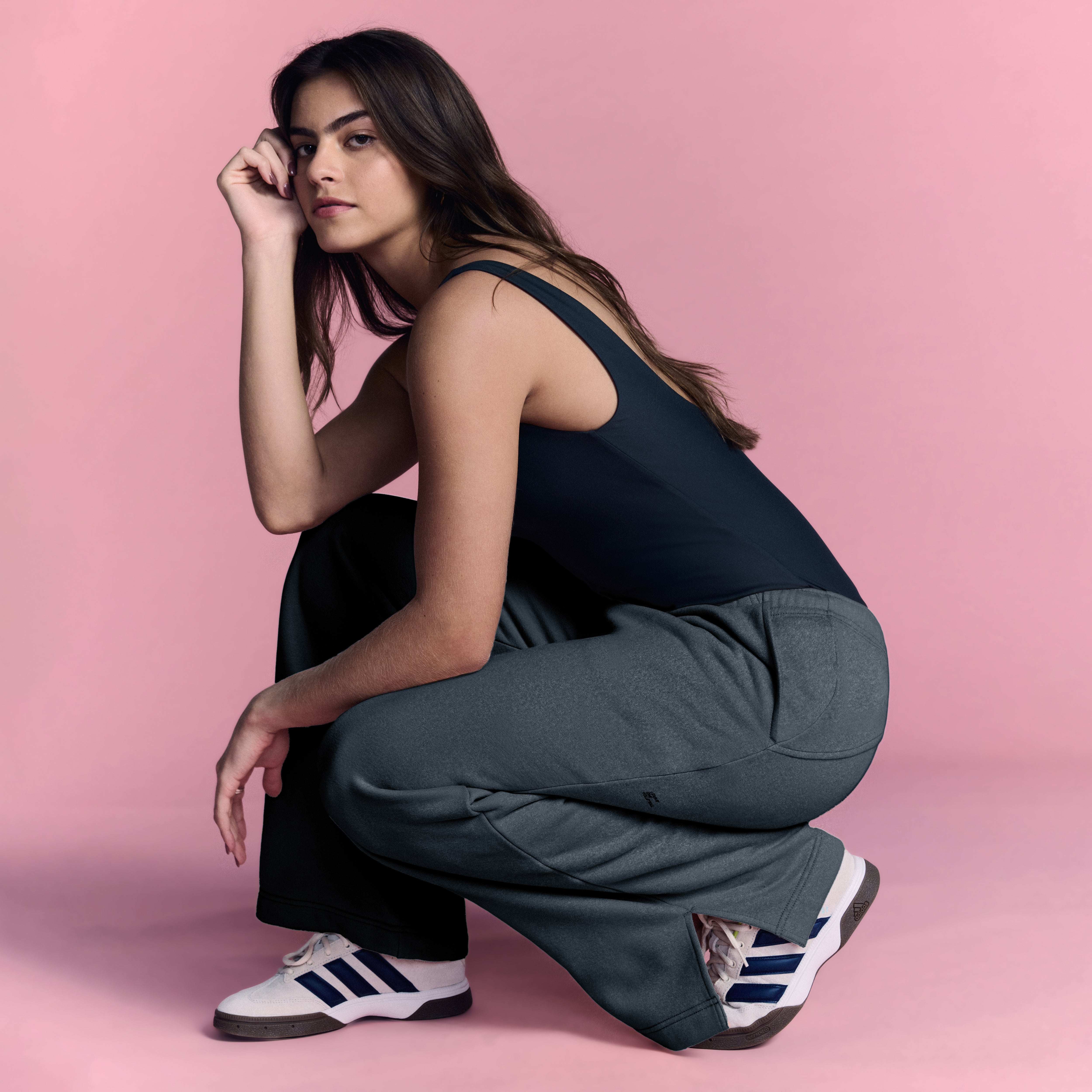 LOVB Essentials Dark Heather Grey Wide Leg Sweatpants