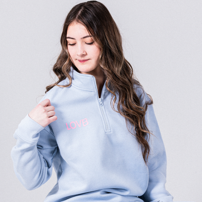 LOVB Sweet Victory Powder Blue Hybrid Quarter Zip