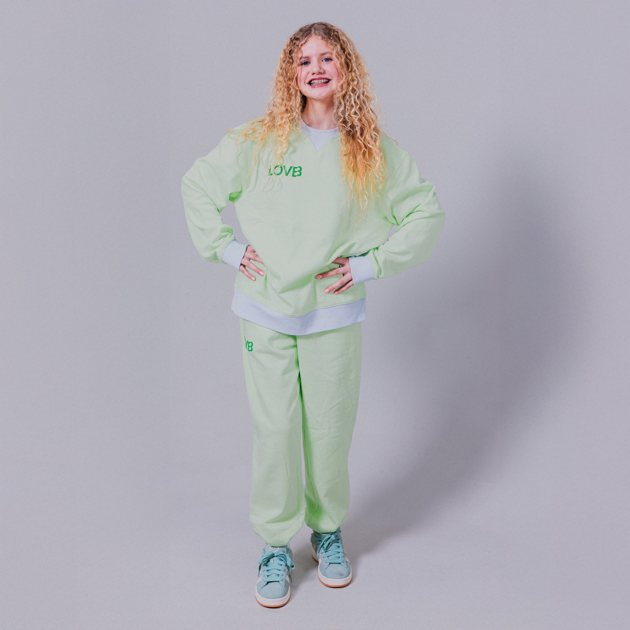 LOVB Candy Court Mint Green Sweatpants