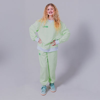 LOVB Candy Court Mint Green Hybrid Crewneck