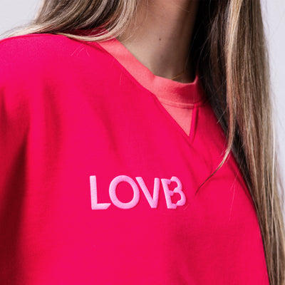 LOVB Candy Court Watermelon Hybrid Crewneck