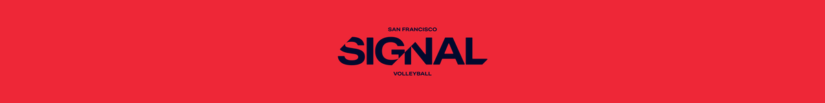 The word SIGNAL in bold red letters with smaller red text above reading SAN FRANCISCO, centered on a light warm gray background.