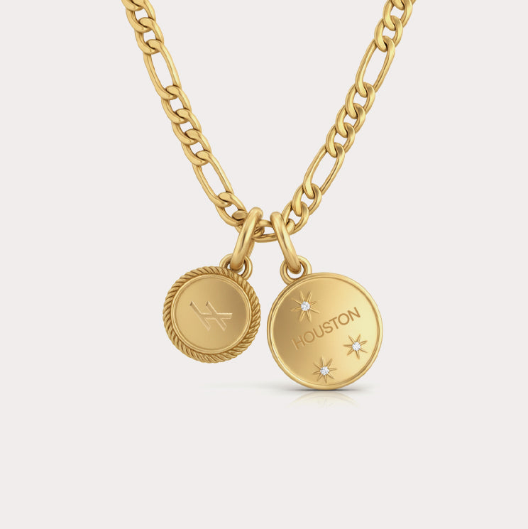 LOVB Houston Double Coin Gold Necklace