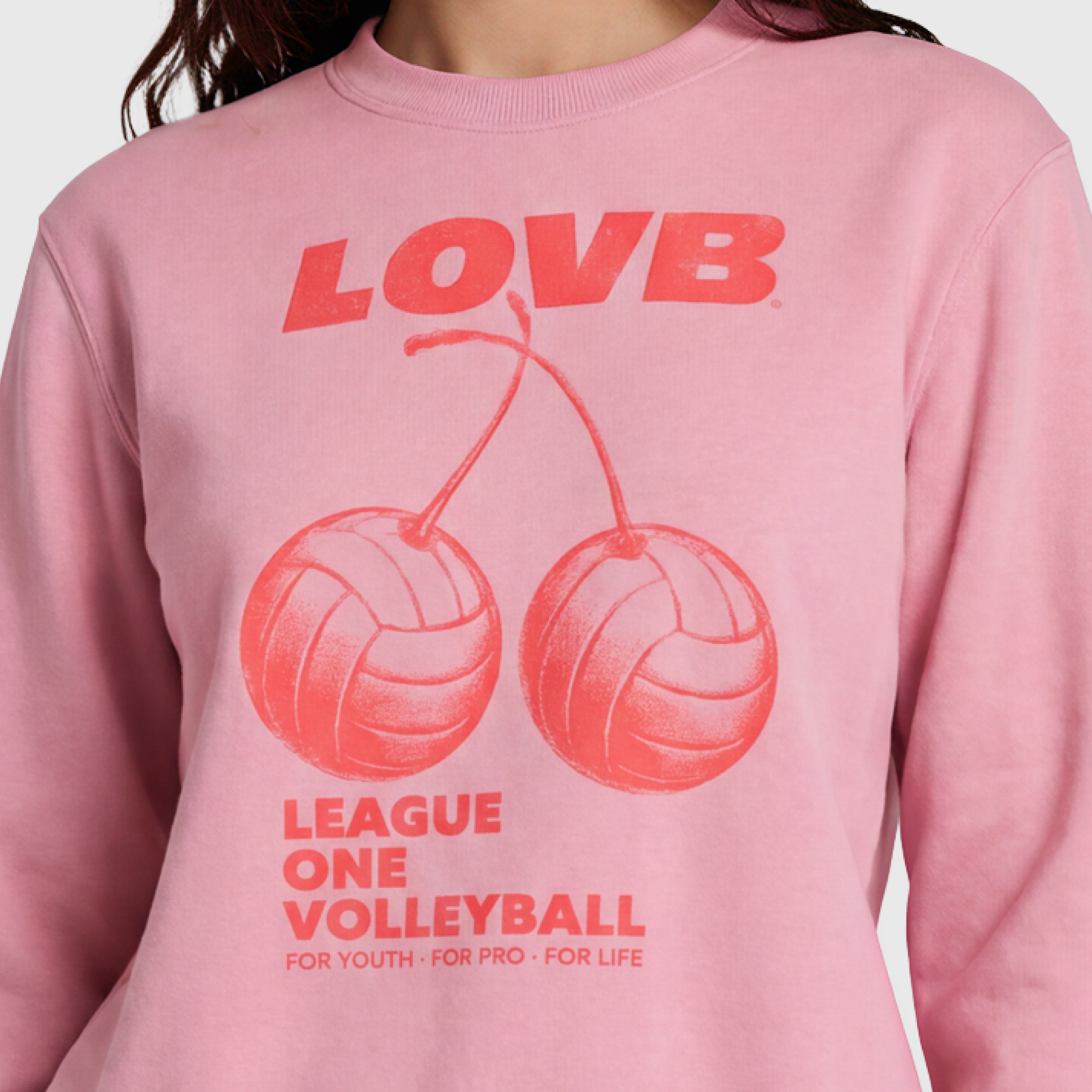 LOVB Pink Cherries Crewneck