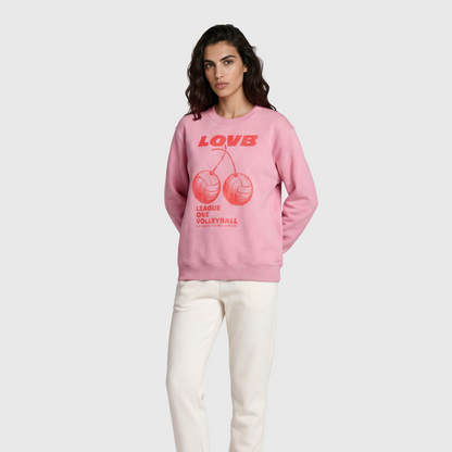 LOVB Pink Cherries Crewneck
