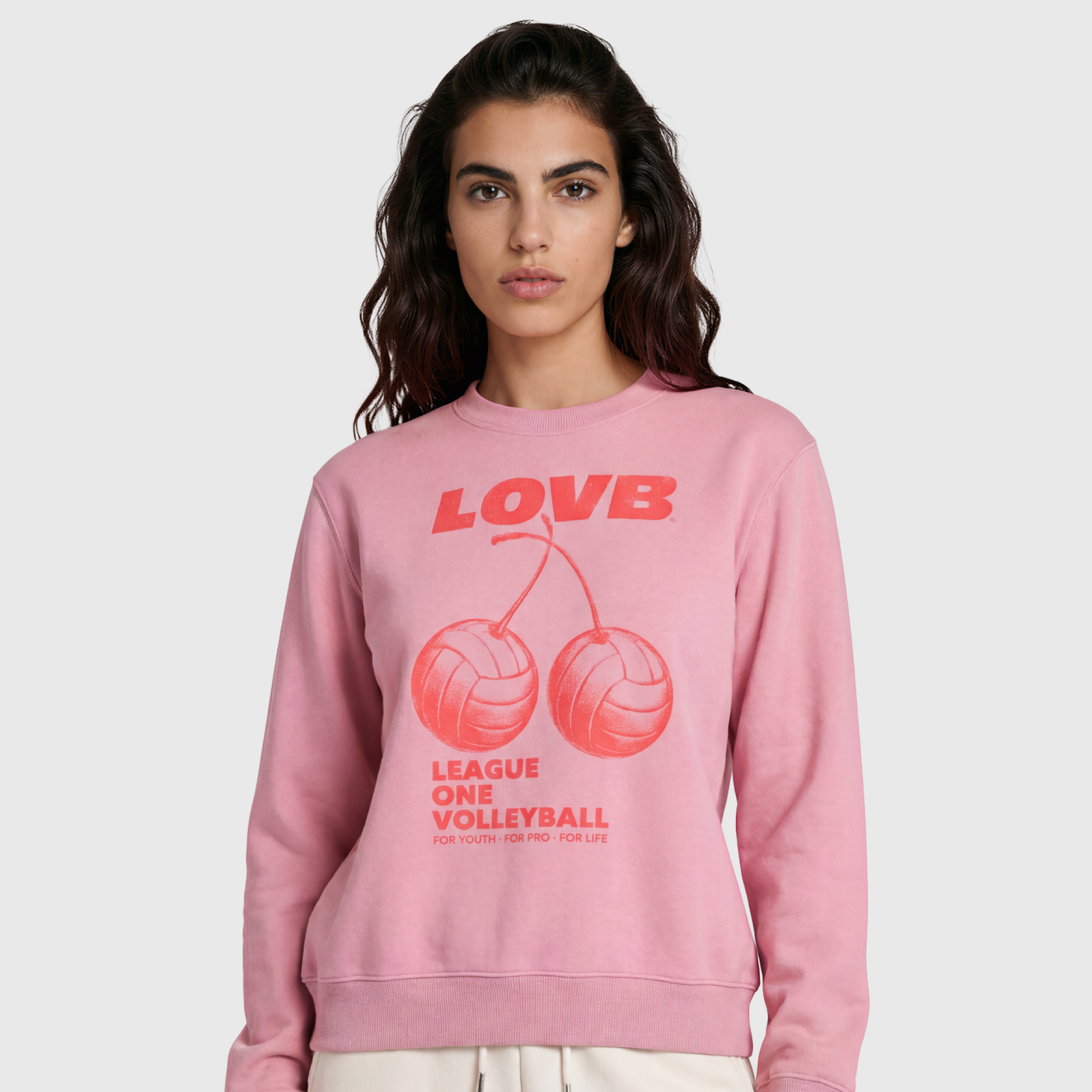 LOVB Pink Cherries Crewneck