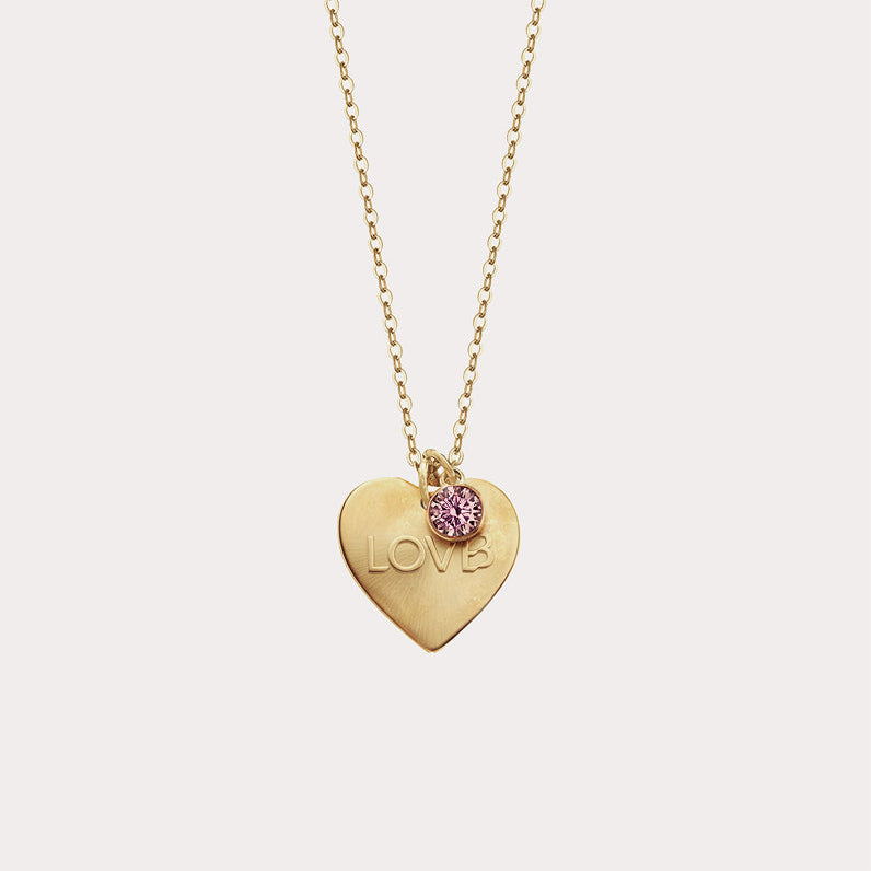 LOVB Heart and Stone Charm Necklace