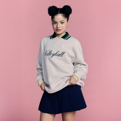 Bone Volleyball Hybrid Crewneck