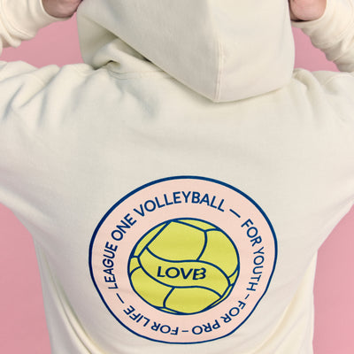LOVB Volleyball Graphic Bone Hybrid Hoodie