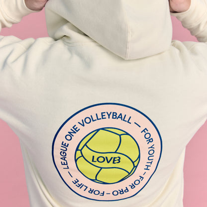 LOVB Volleyball Graphic Bone Hybrid Hoodie