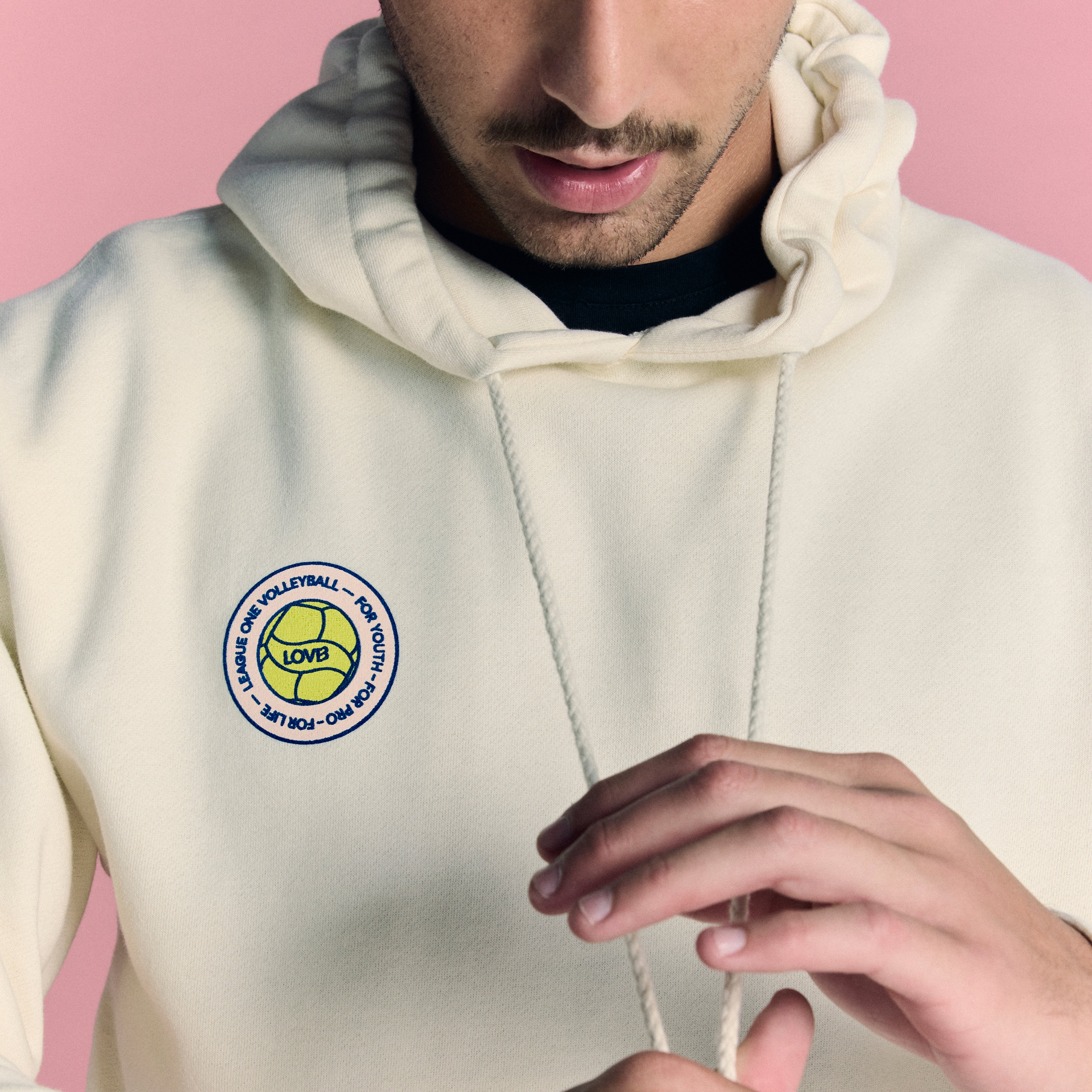 LOVB Volleyball Graphic Bone Hybrid Hoodie