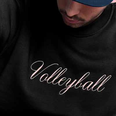 Black Volleyball Hybrid Crewneck