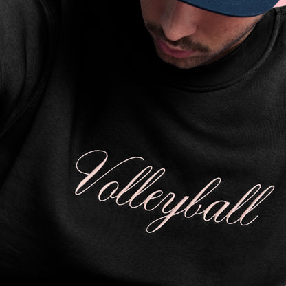 Black Volleyball Hybrid Crewneck
