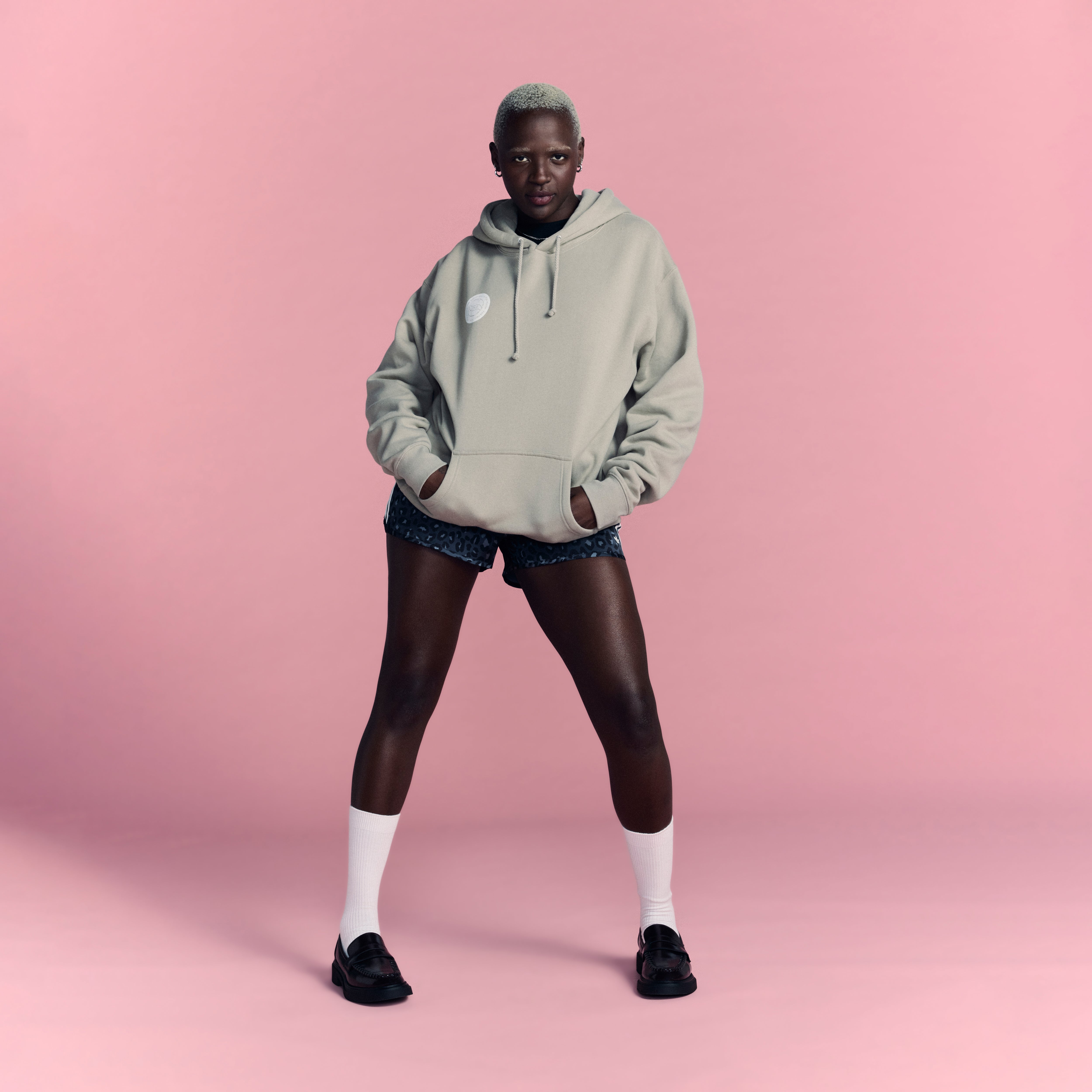 LOVB Volleyball Graphic Cement Hybrid Hoodie