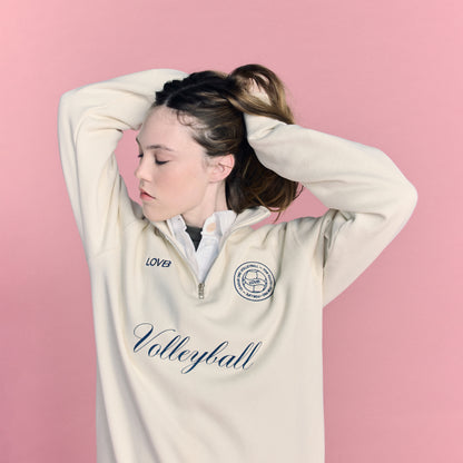 LOVB Volleyball Bone Hybrid Quarter Zip