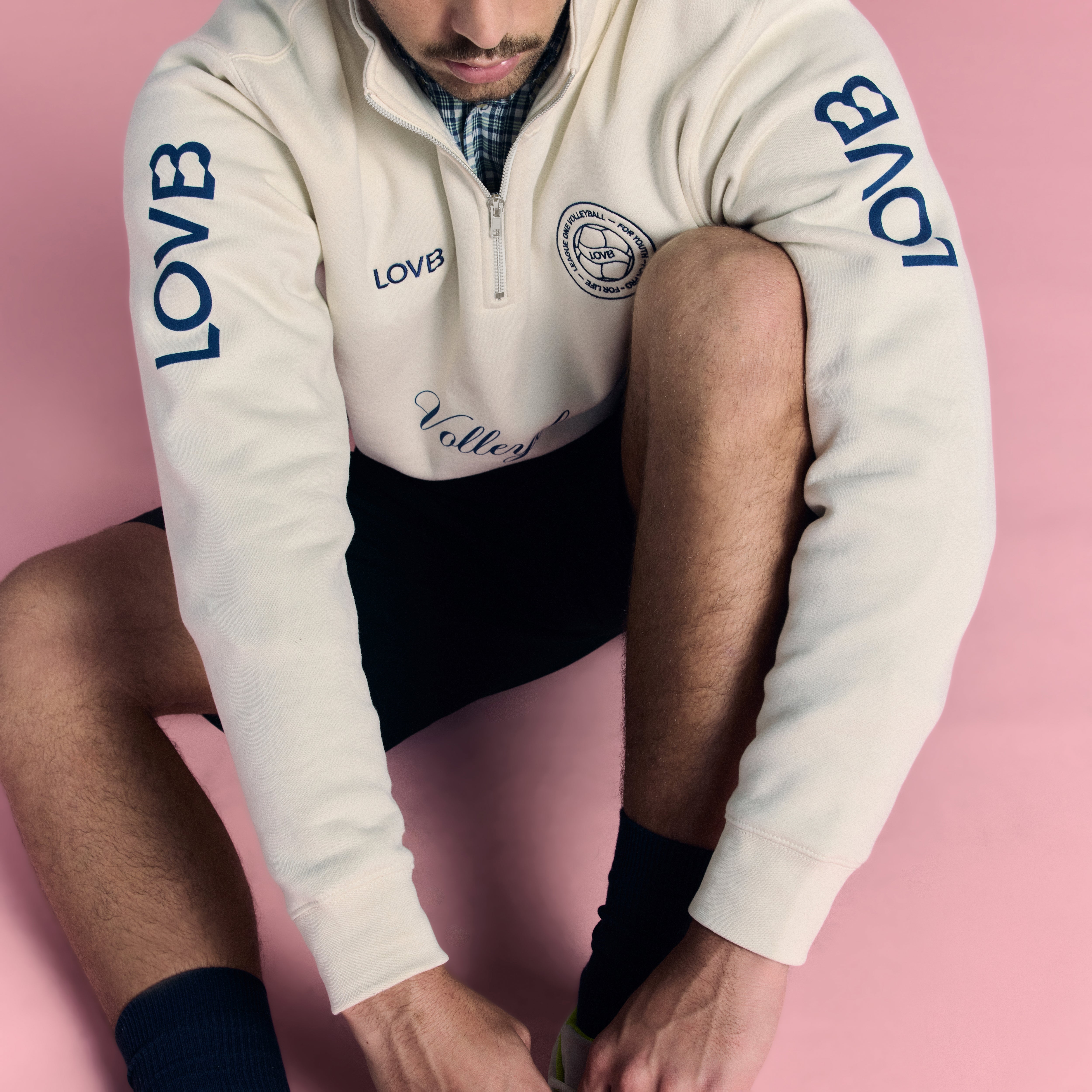 LOVB Volleyball Bone Hybrid Quarter Zip