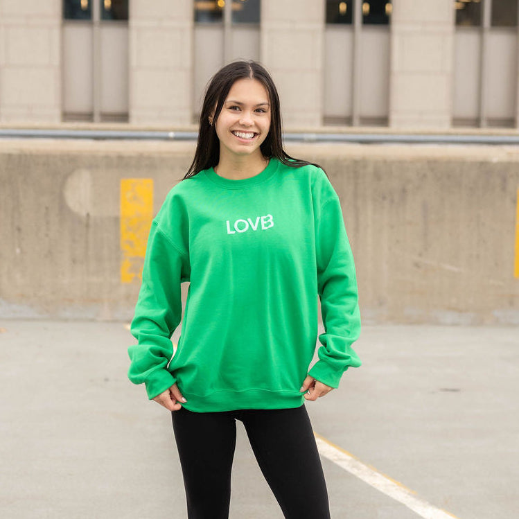 LOVB Nebraska Split Crewneck Front