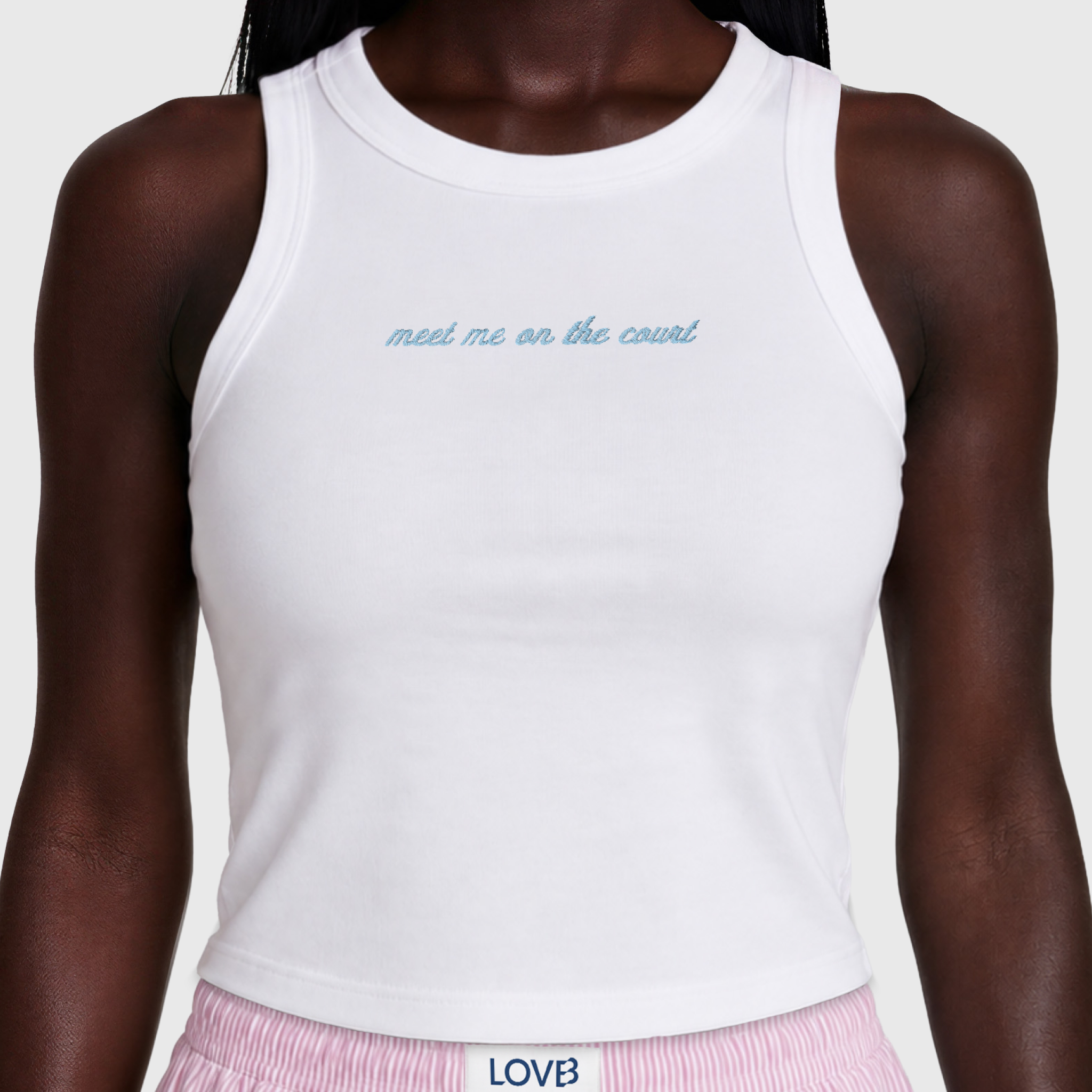 Meet Me On The Court Ribbed Crop Tank Top