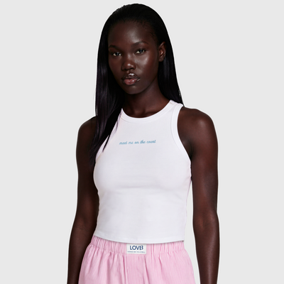 Meet Me On The Court Ribbed Crop Tank Top