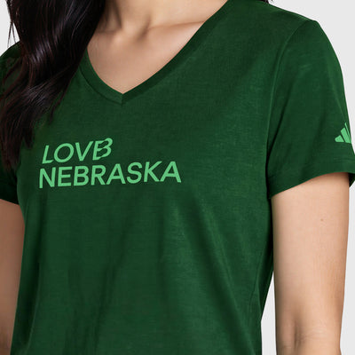 LOVB Nebraska x adidas V Neck Tee