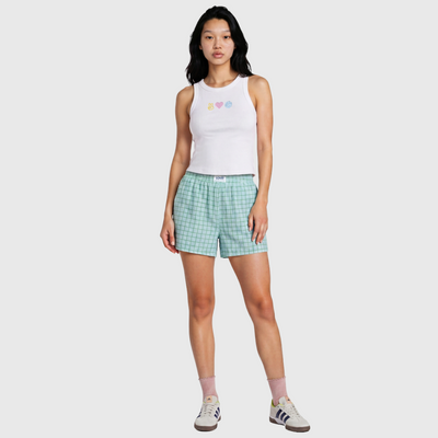 Peace Love Volleyball Ribbed Crop Tank Top